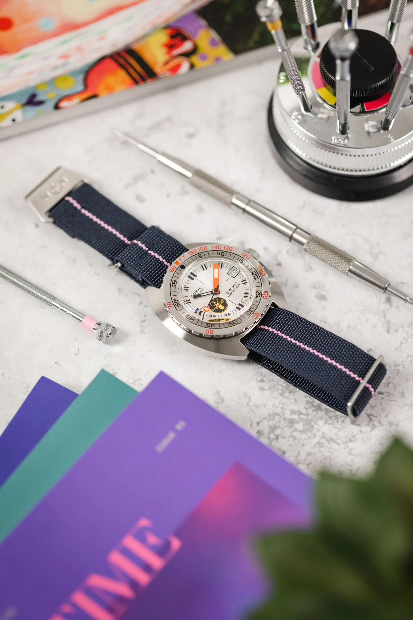 Erika's Originals TRIDENT MN™ Strap with PINK Centerline - BRUSHED Hardware - Image 4