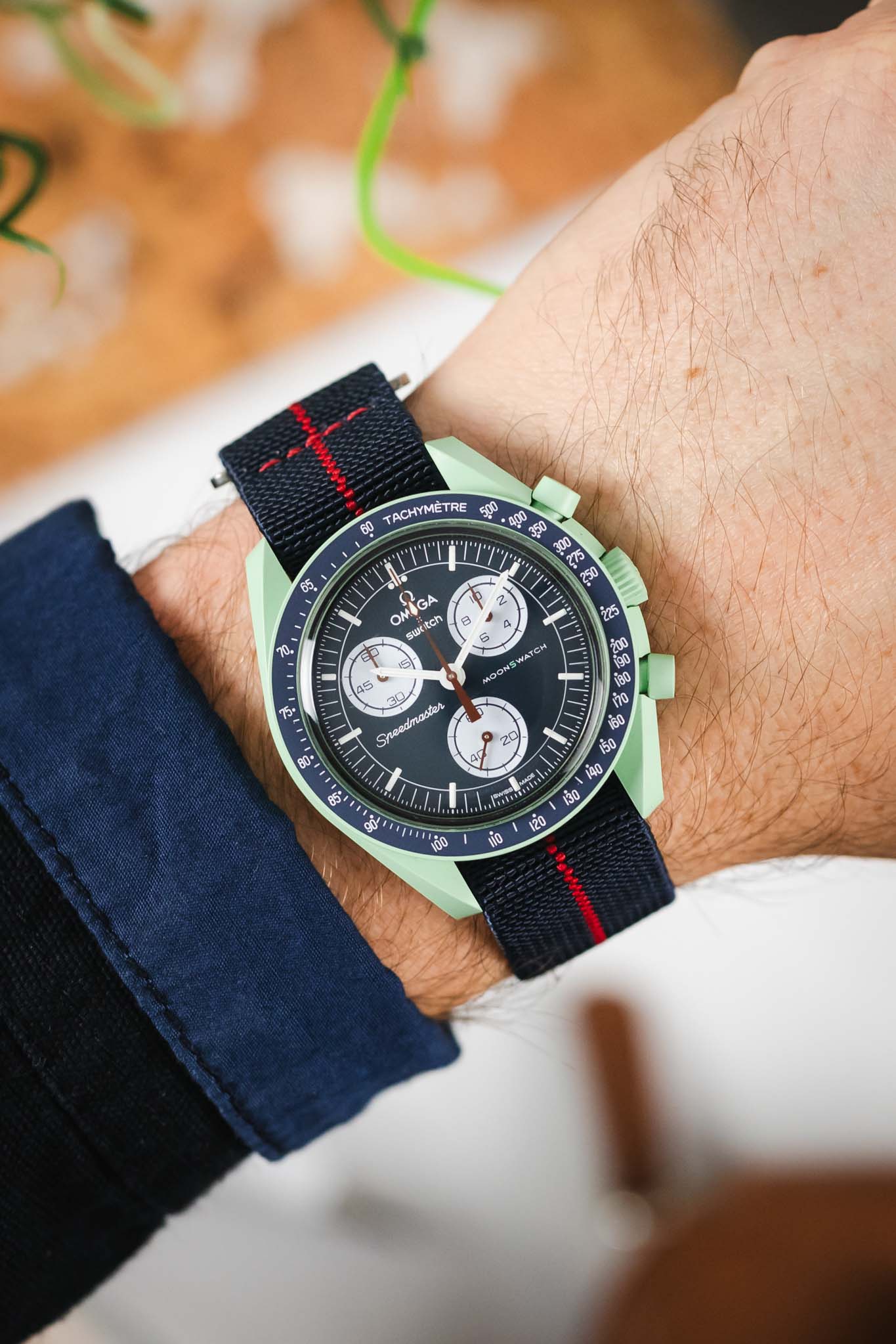 Erika's Originals TRIDENT MN™ Strap with RED Centerline - BRUSHED Hardware - Image 2