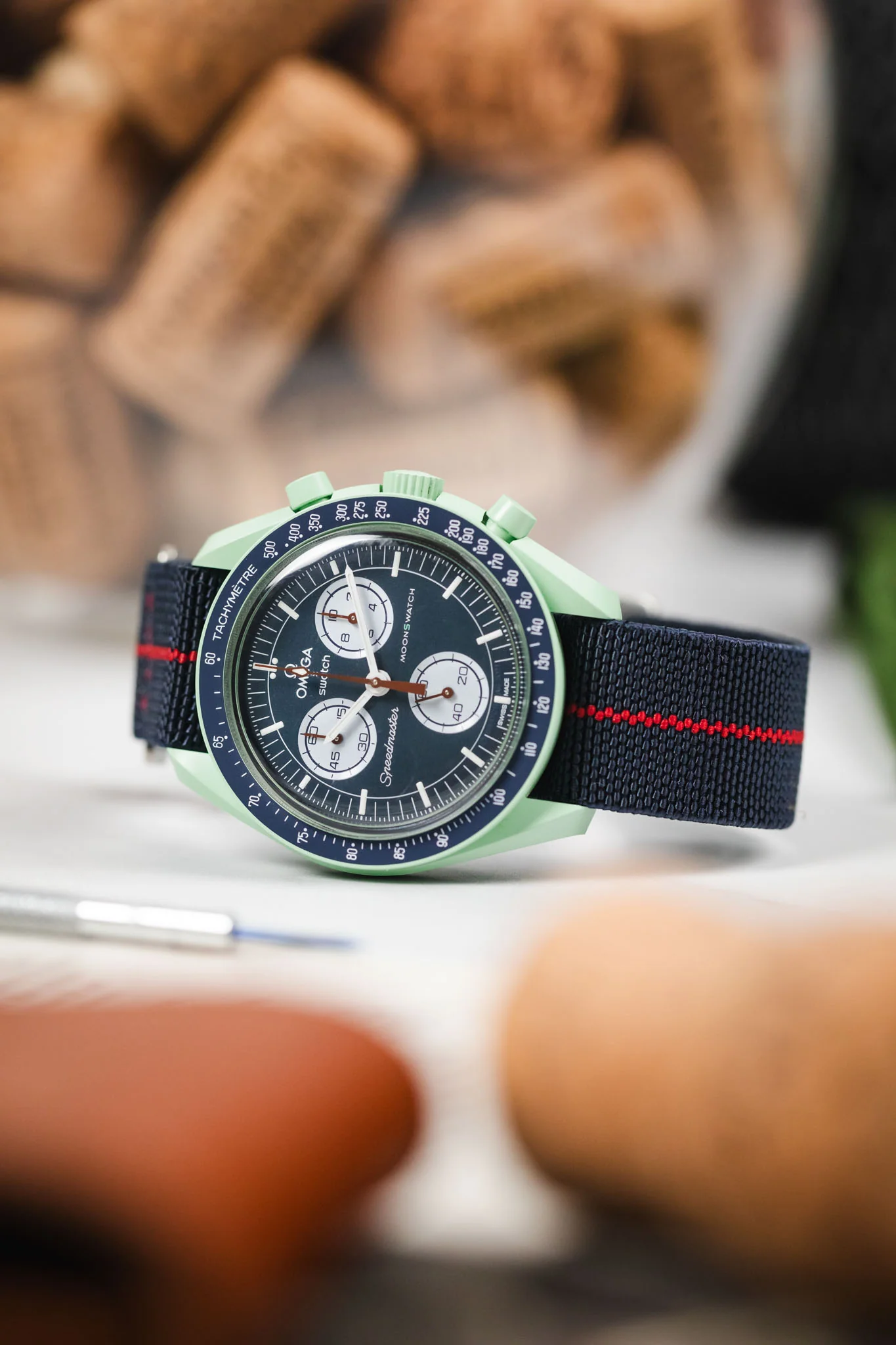 Erika's Originals TRIDENT MN™ Strap with RED Centerline - BRUSHED Hardware - Image 4