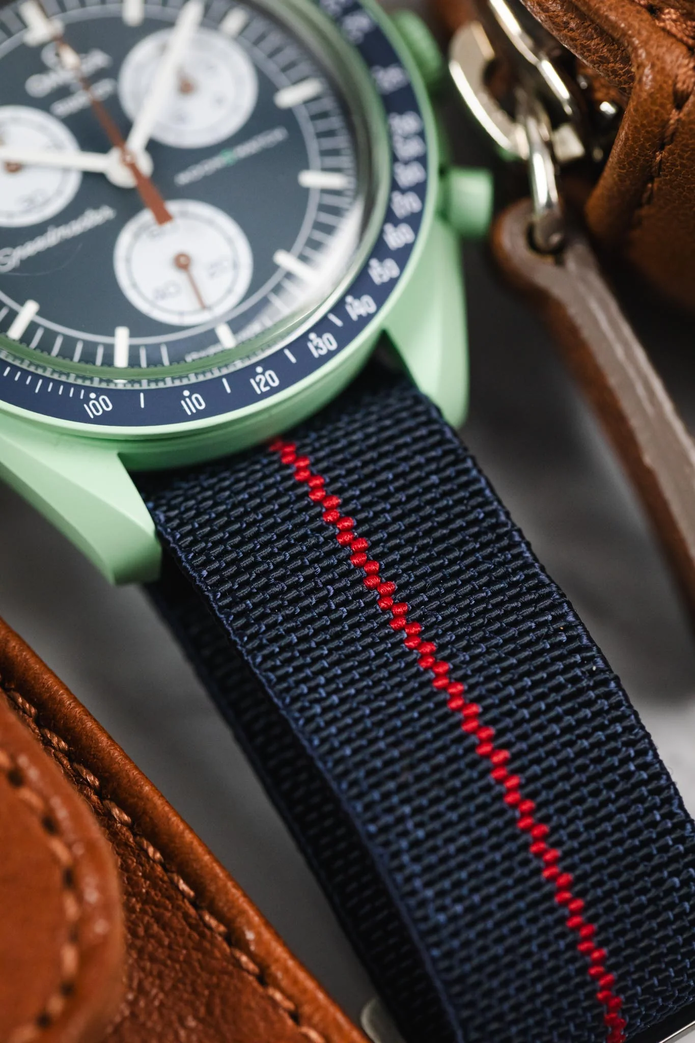 Erika's Originals TRIDENT MN™ Strap with RED Centerline - BRUSHED Hardware - Image 6