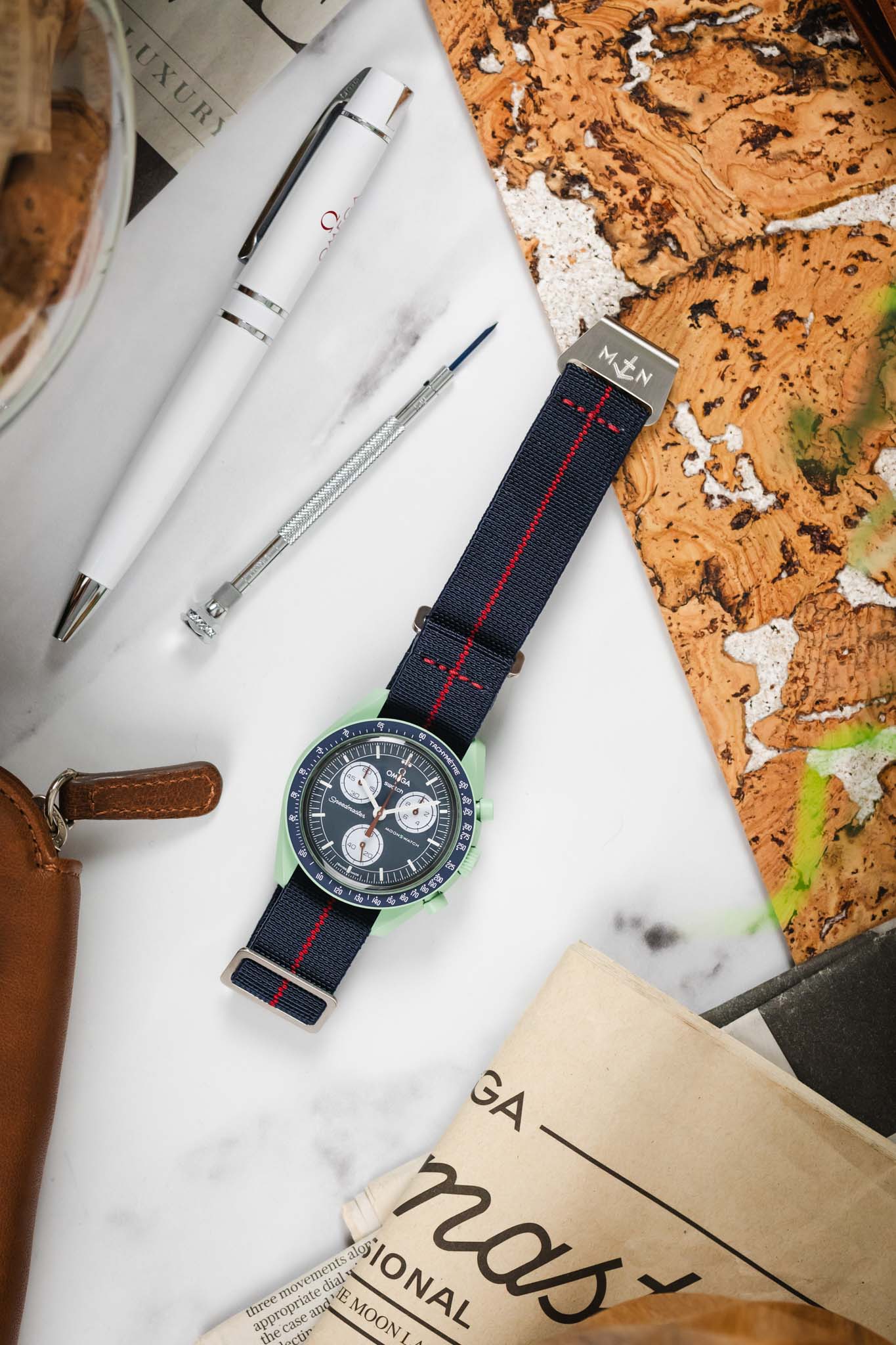 Erika's Originals TRIDENT MN™ Strap with RED Centerline - BRUSHED Hardware - Image 8