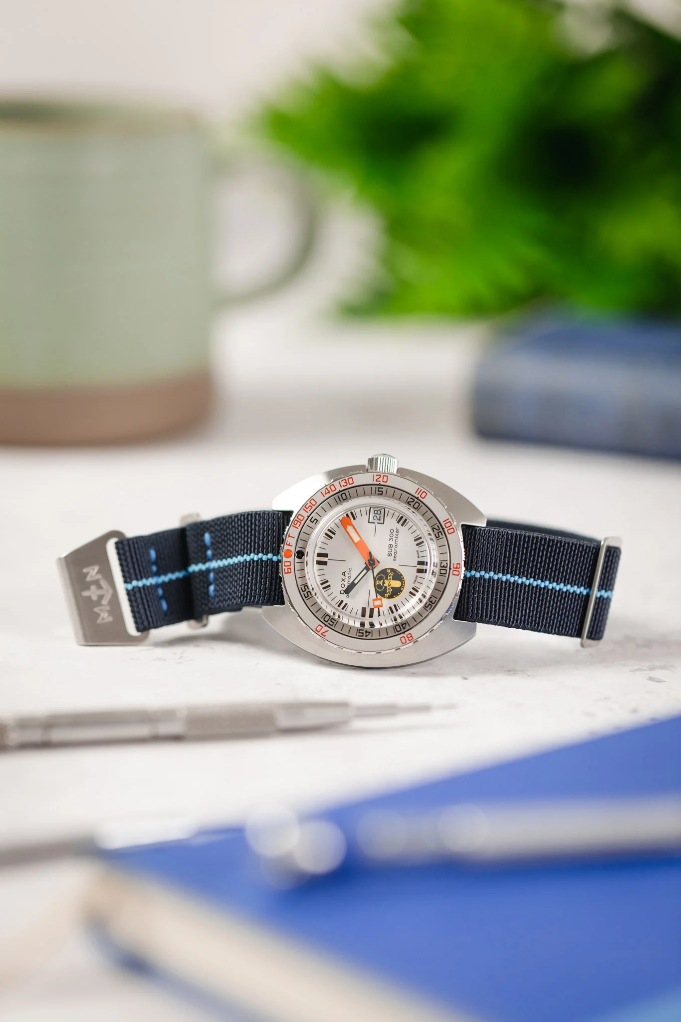 Erika's Originals TRIDENT MN™ Strap with TURQUOISE Centerline - BRUSHED Hardware - Image 4