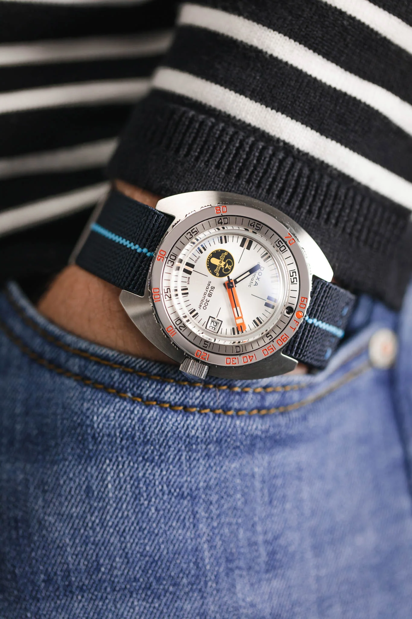 Erika's Originals TRIDENT MN™ Strap with TURQUOISE Centerline - BRUSHED Hardware - Image 6