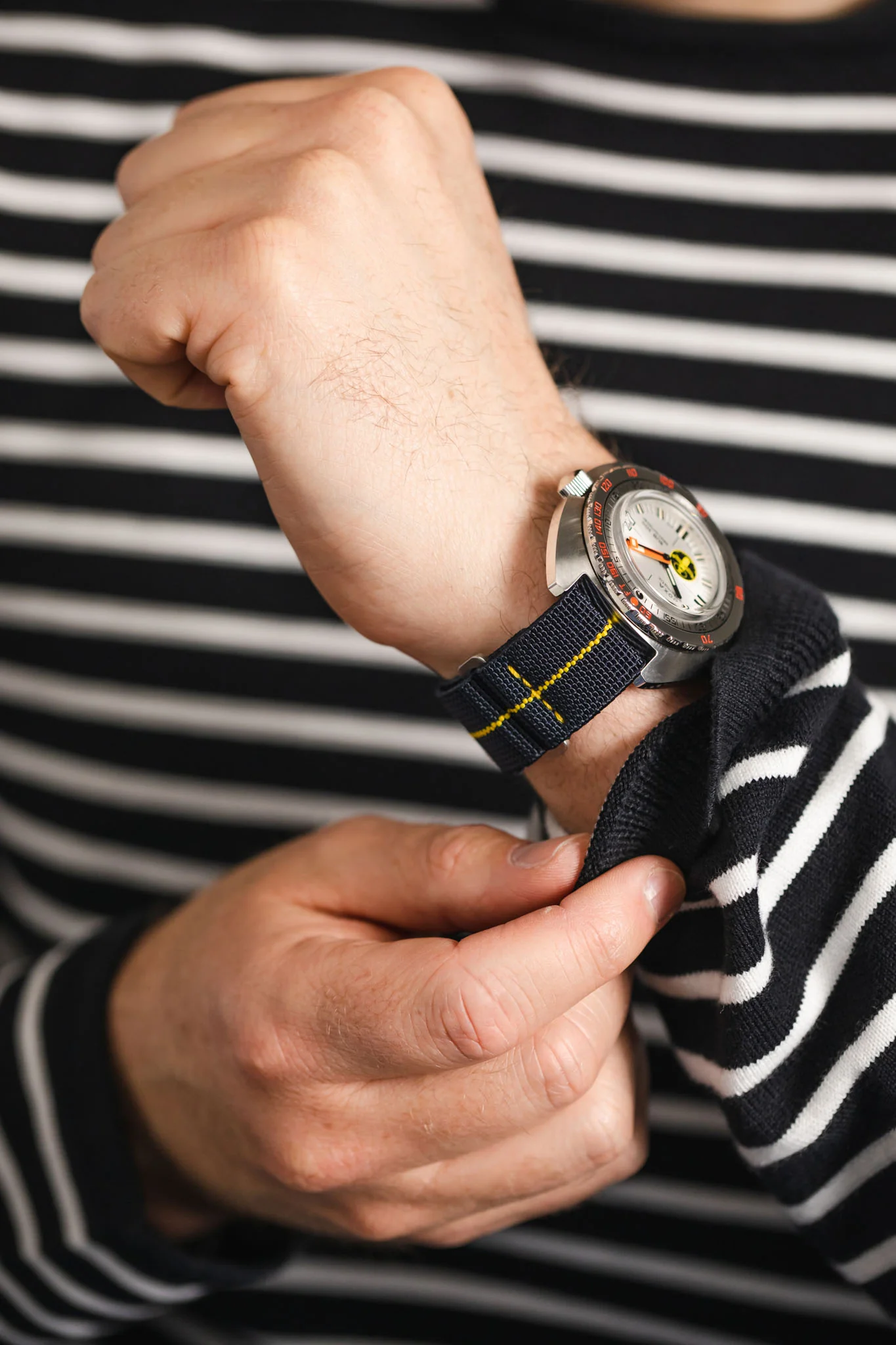 Erika's Originals TRIDENT MN™ Strap with YELLOW Centerline - BRUSHED Hardware - Image 6