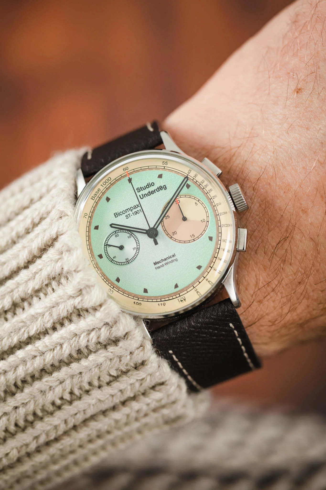 Flat Epsom Watch Strap in Chocolate Brown - Image 2
