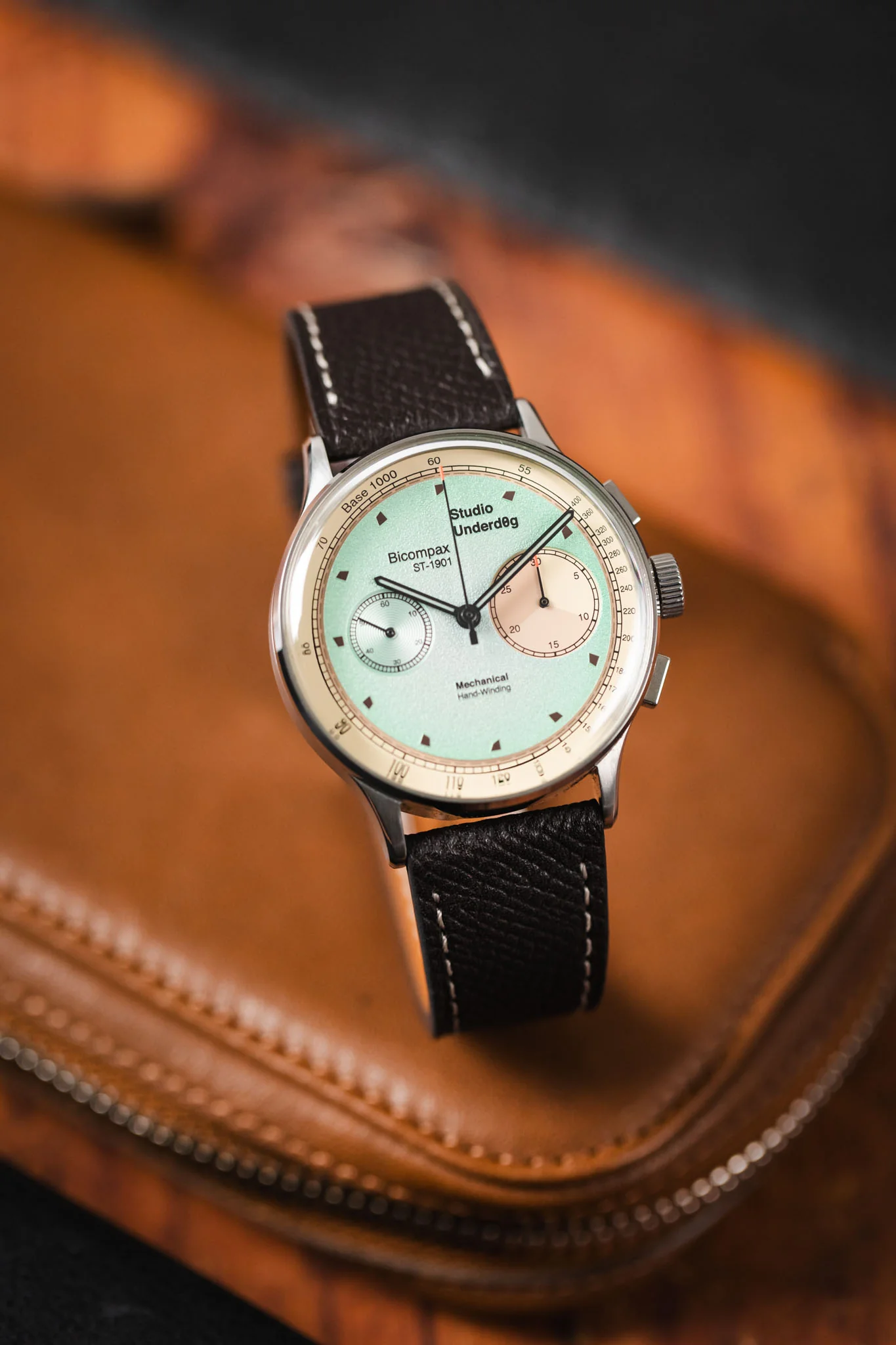 Flat Epsom Watch Strap in Chocolate Brown - Image 4