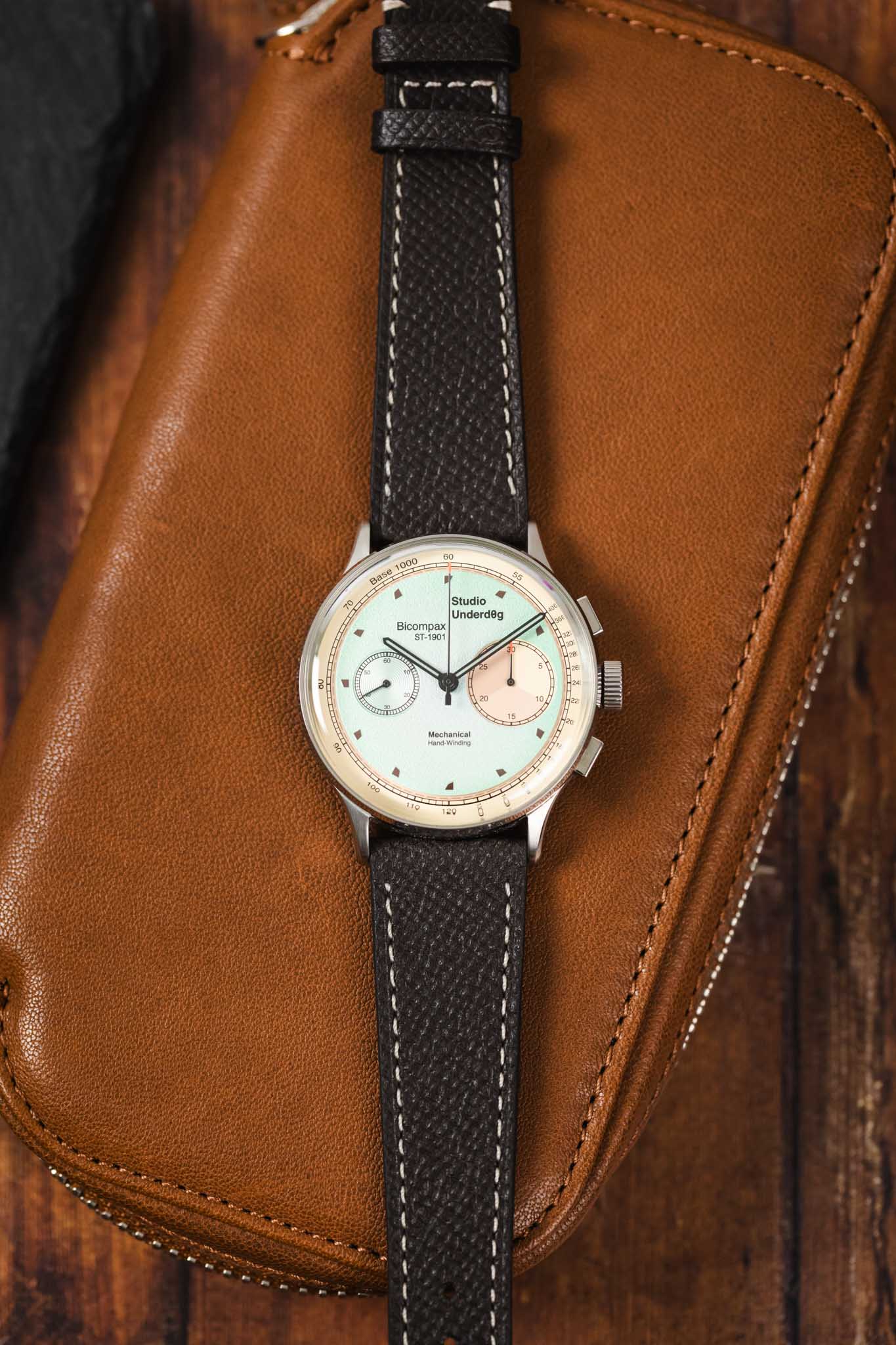 Flat Epsom Watch Strap in Chocolate Brown - Image 8