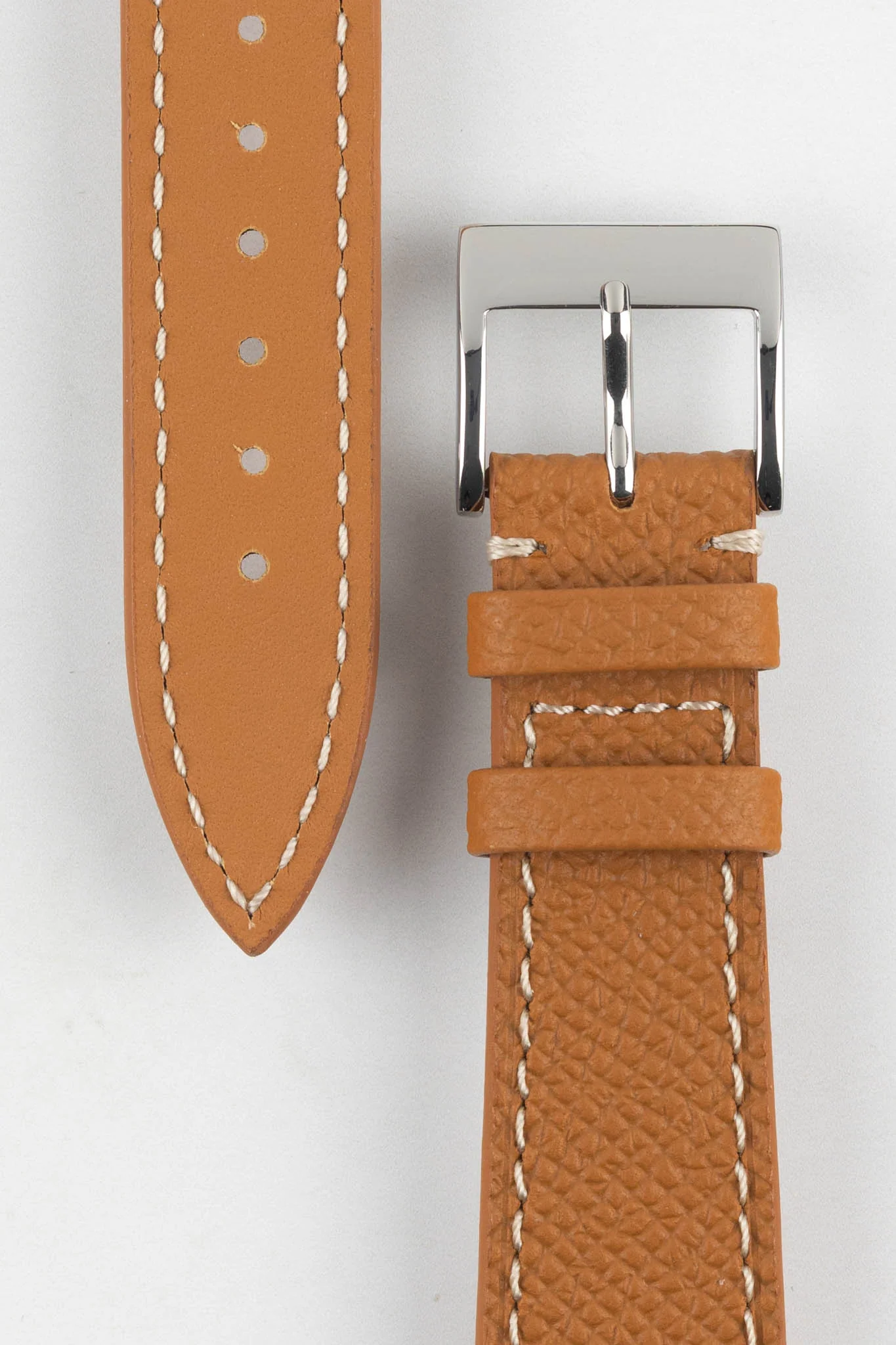 Flat Epsom Calfskin Watch Strap in Cognac - Image 3