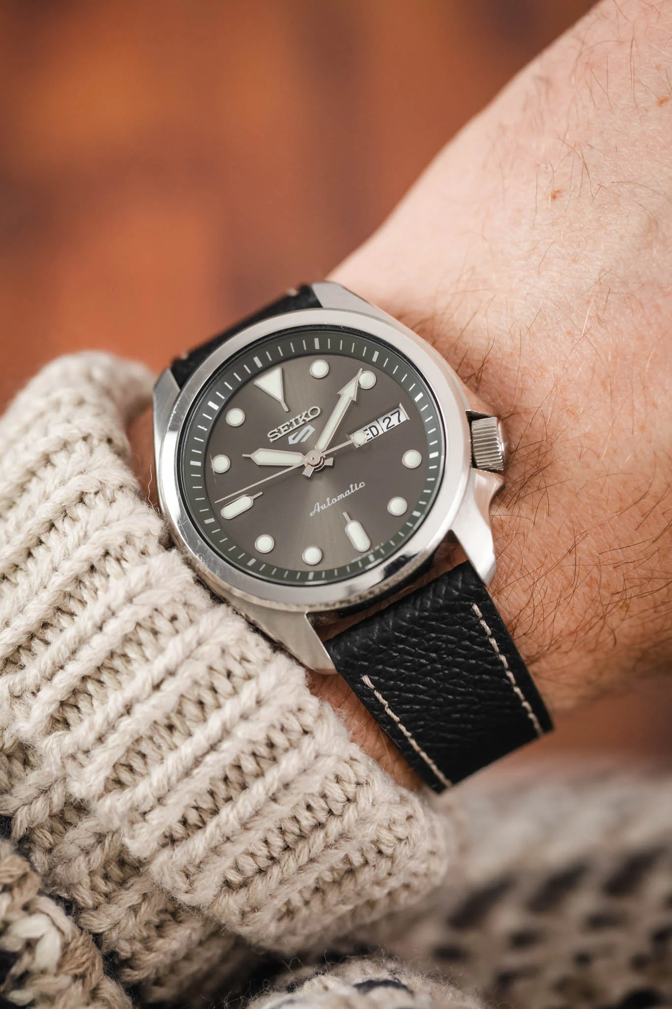 Flat Epsom Watch Strap in Black - Image 2