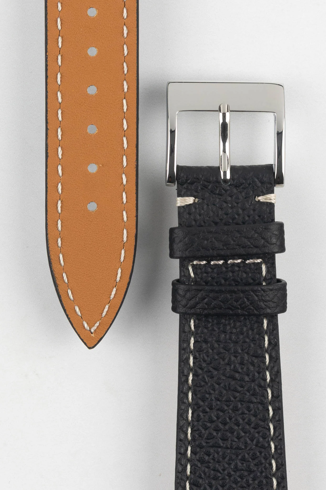 Flat Epsom Watch Strap in Black - Image 3