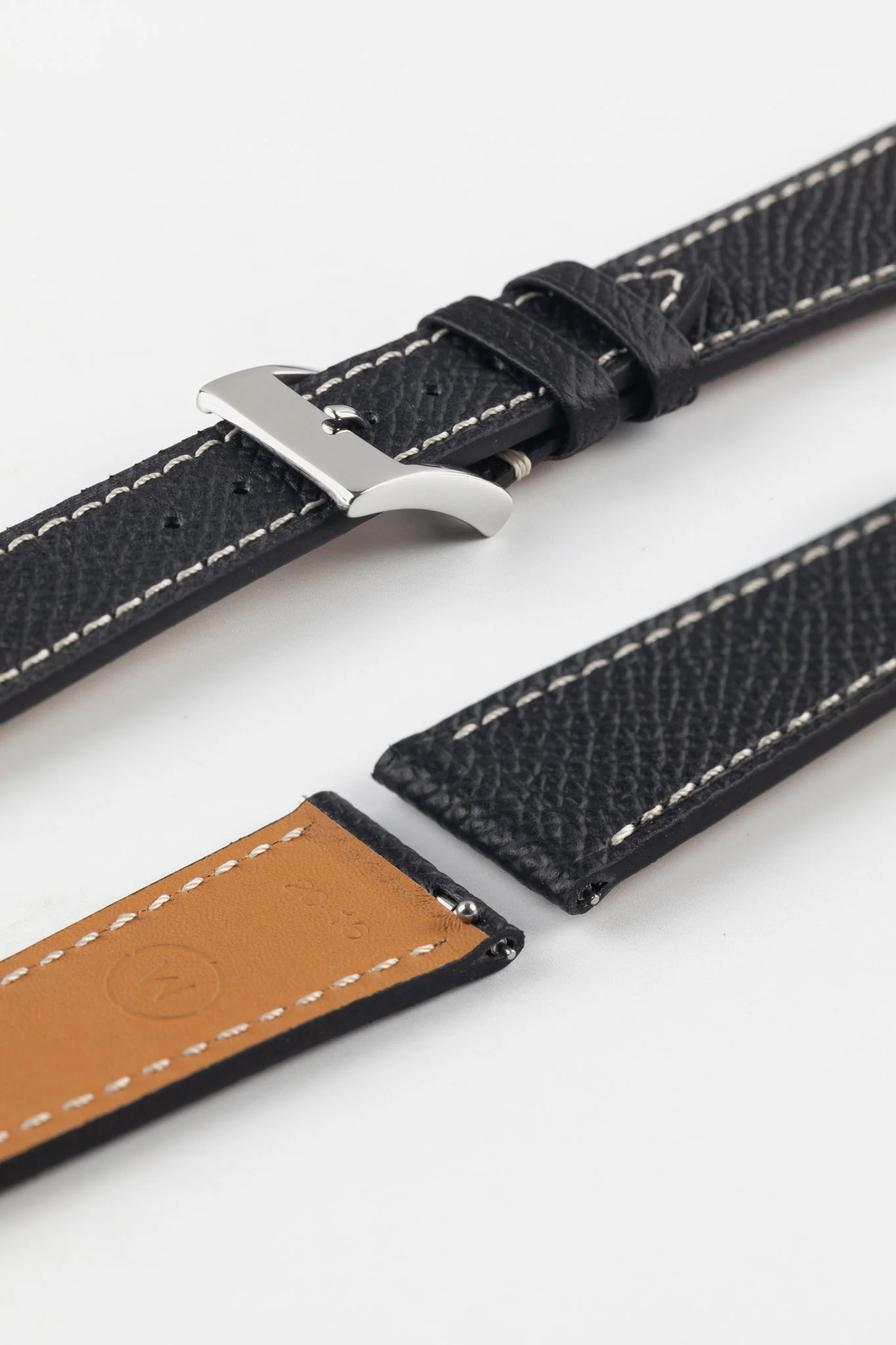Flat Epsom Watch Strap in Black - Image 7