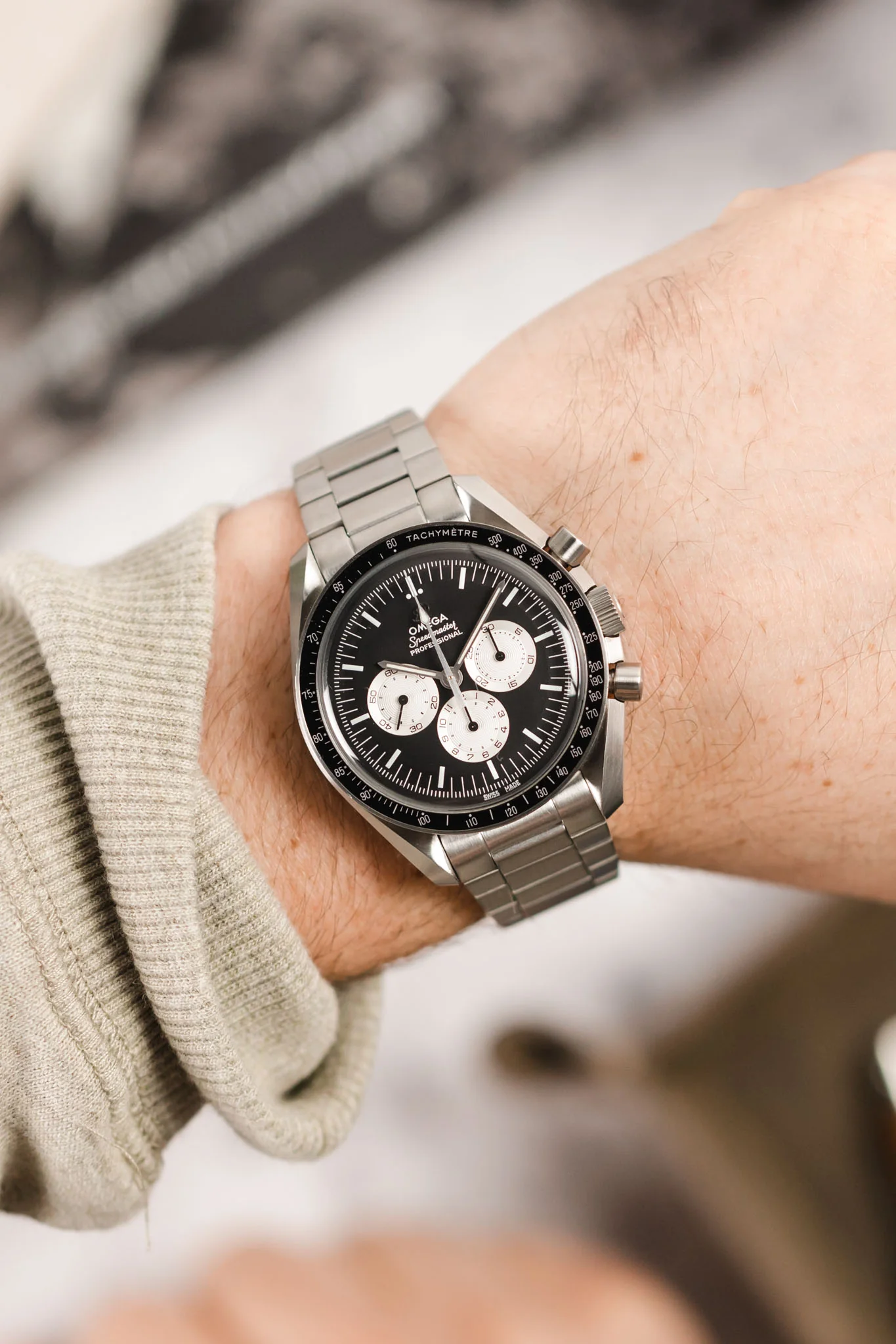 Forstner CONTEMPORARY FLAT LINK Stainless Steel Watch Bracelet with Push-Button Clasp for OMEGA Speedmaster - FULLY BRUSHED - Image 2
