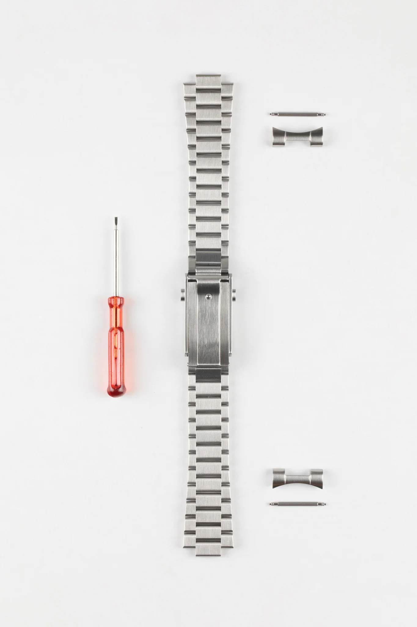 Forstner CONTEMPORARY FLAT LINK Stainless Steel Watch Bracelet with Push-Button Clasp for OMEGA Speedmaster - FULLY BRUSHED - Image 3