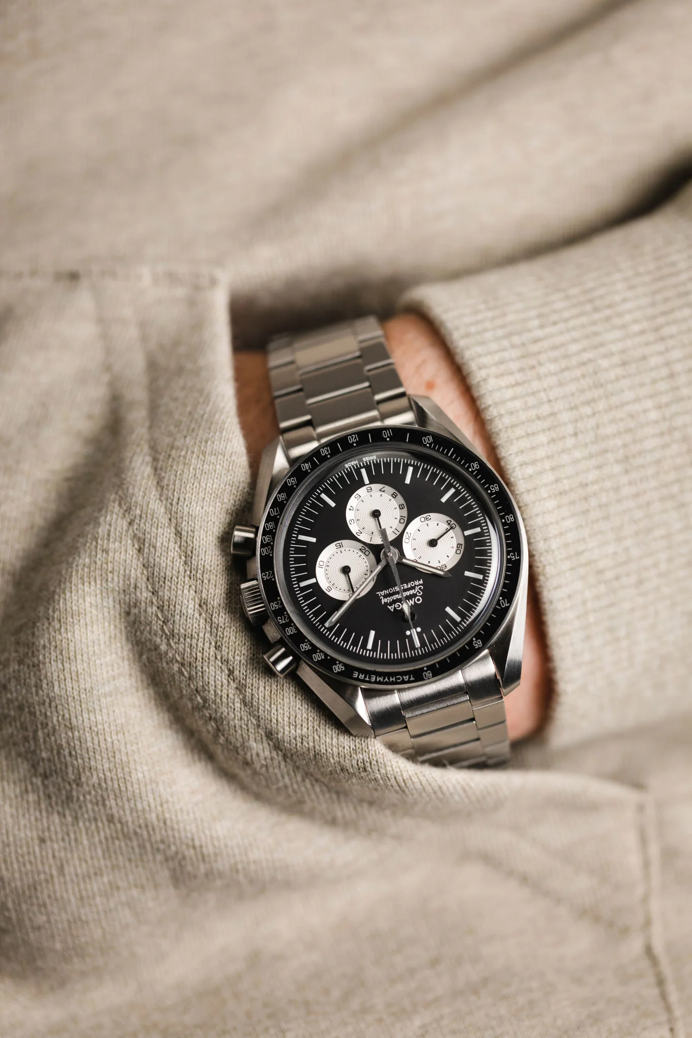 Forstner CONTEMPORARY FLAT LINK Stainless Steel Watch Bracelet with Push-Button Clasp for OMEGA Speedmaster - FULLY BRUSHED - Image 6