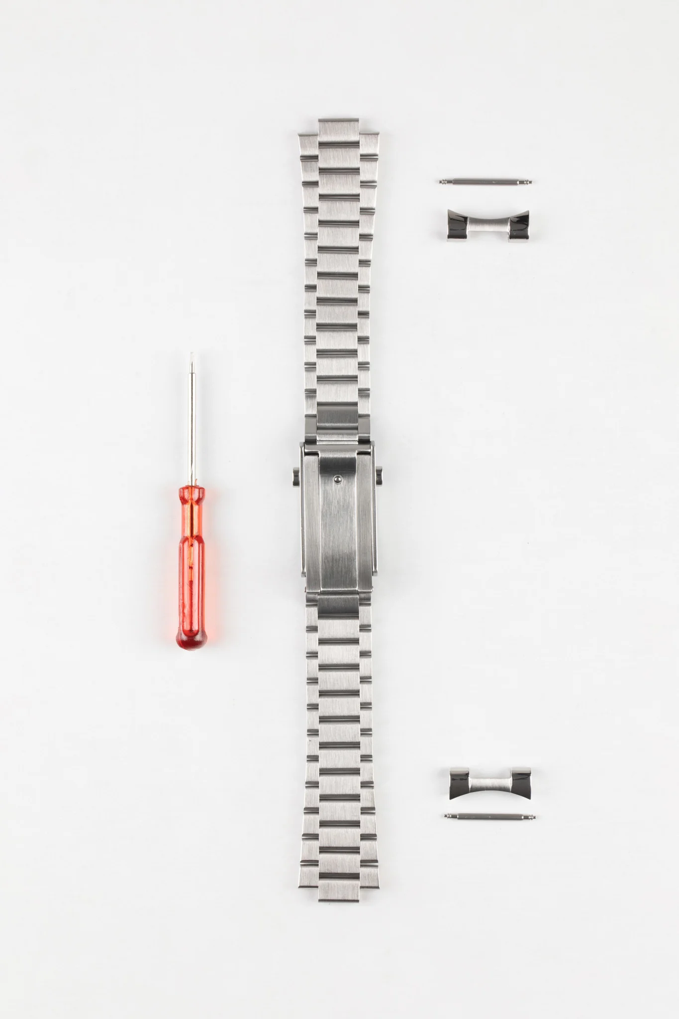 Forstner CONTEMPORARY FLAT LINK Stainless Steel Watch Bracelet with Push-Button Clasp for OMEGA Speedmaster - POLISHED/BRUSHED - Image 3