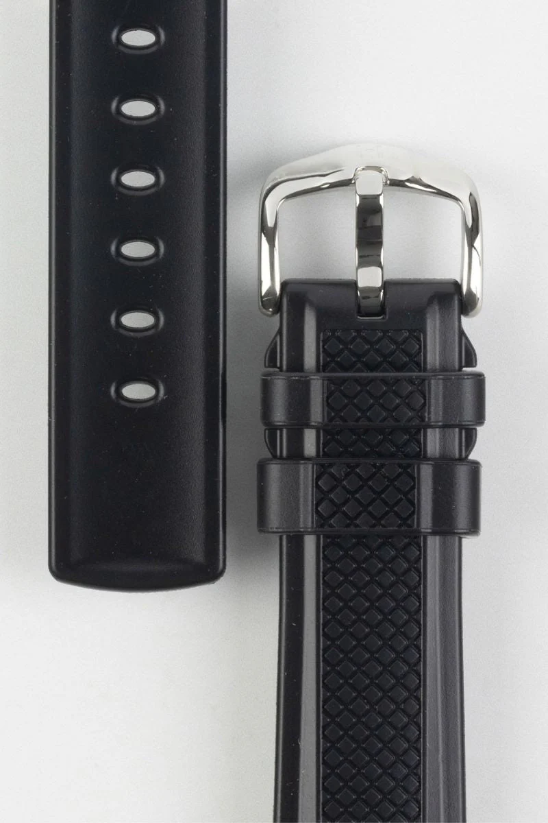 Hirsch ACCENT Natural Rubber Watch Strap in BLACK - Image 3
