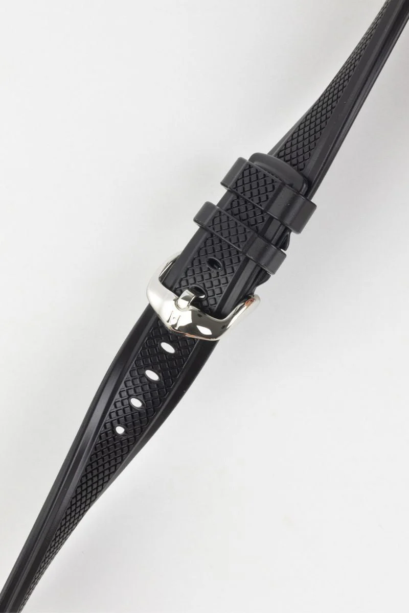Hirsch ACCENT Natural Rubber Watch Strap in BLACK - Image 5