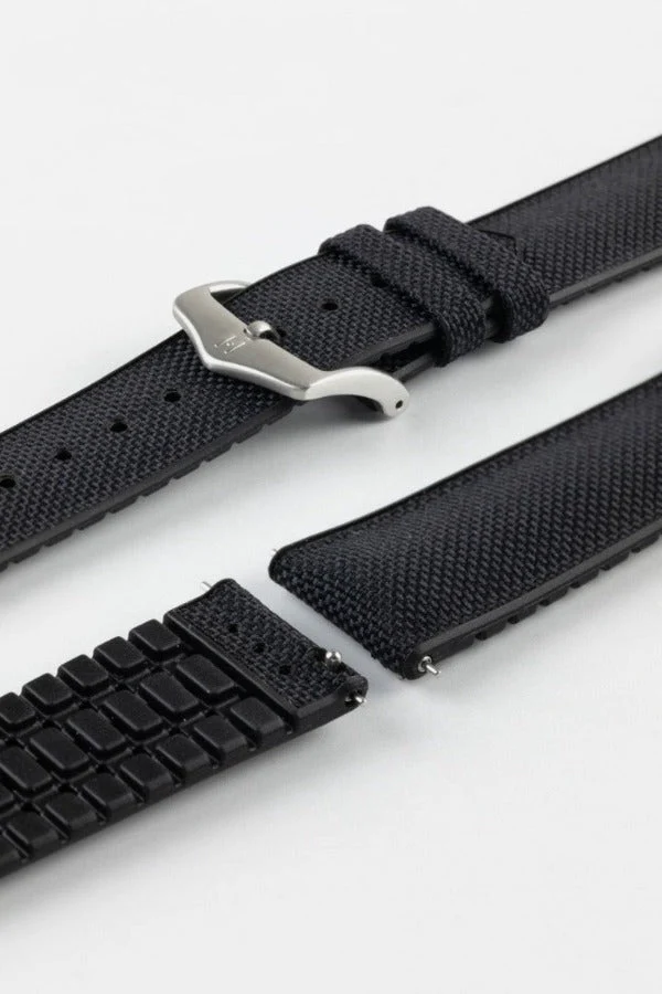 Hirsch ARNE Animal-Free Sailcloth Effect Performance Watch Strap - BLACK - Image 10