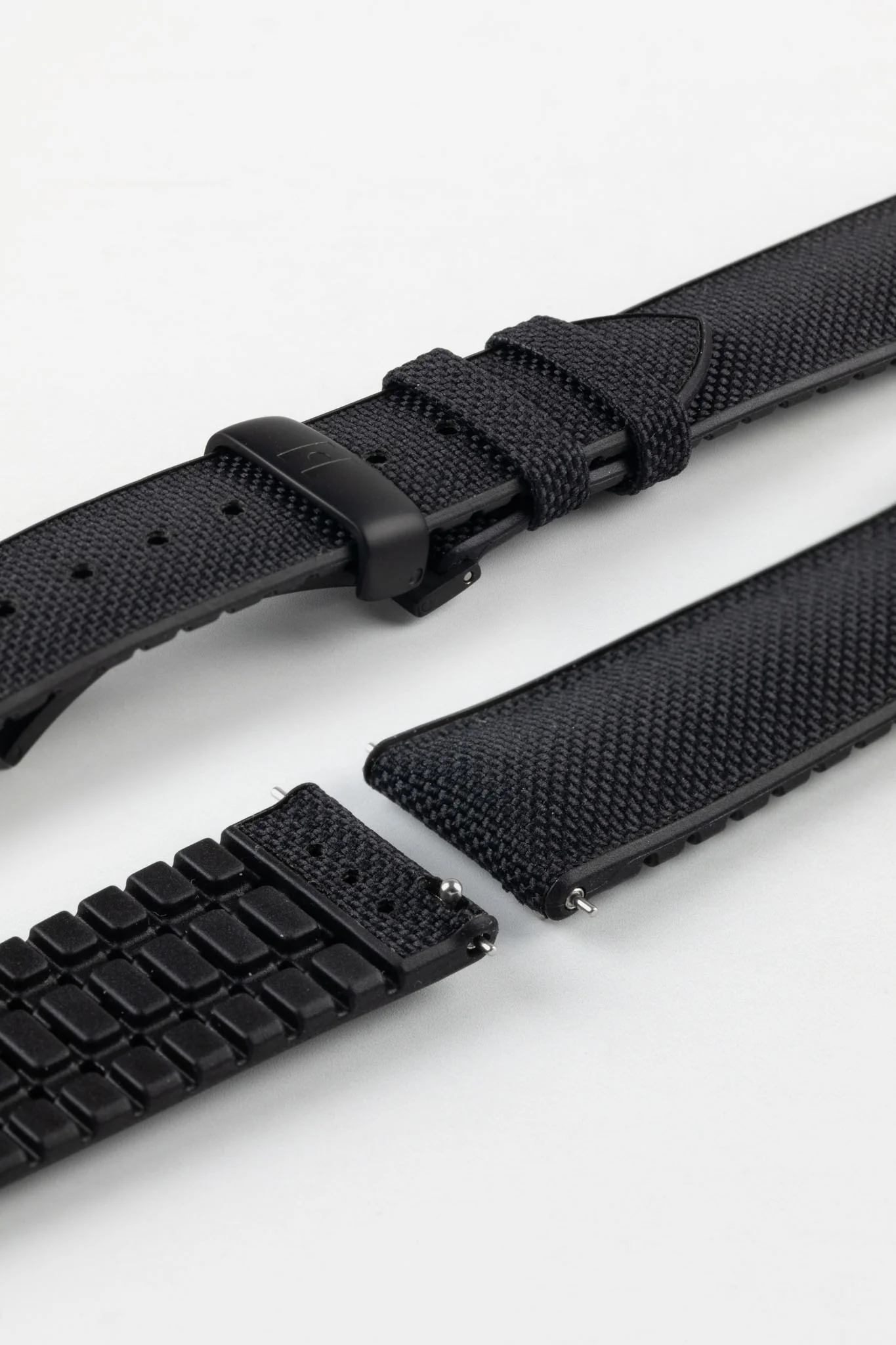 Hirsch ARNE Animal-Free Sailcloth Effect Performance Watch Strap - BLACK - Image 13