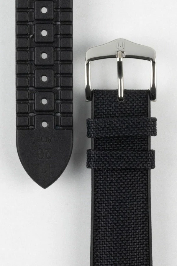 Hirsch ARNE Animal-Free Sailcloth Effect Performance Watch Strap - BLACK - Image 3