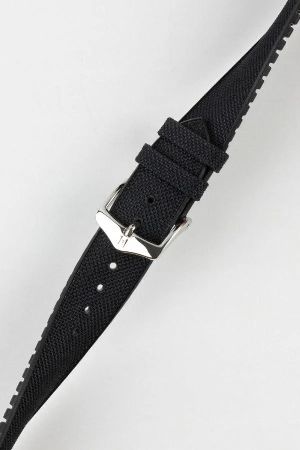 Hirsch ARNE Animal-Free Sailcloth Effect Performance Watch Strap - BLACK - Image 5