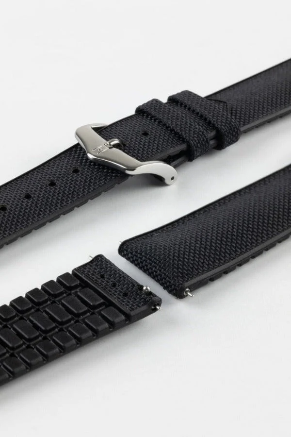 Hirsch ARNE Animal-Free Sailcloth Effect Performance Watch Strap - BLACK - Image 7