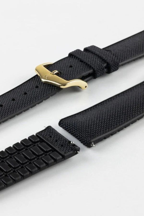 Hirsch ARNE Animal-Free Sailcloth Effect Performance Watch Strap - BLACK - Image 8