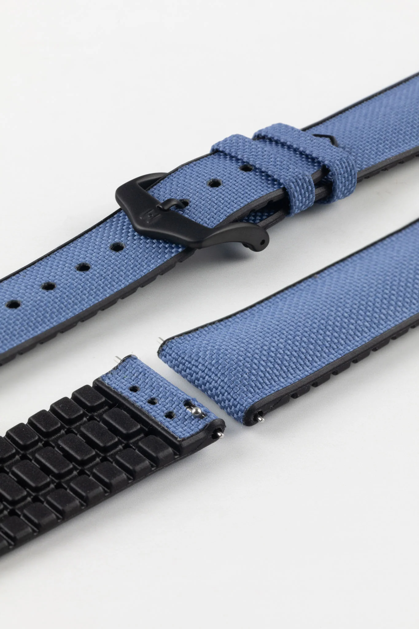 Hirsch ARNE Animal-Free Sailcloth Effect Performance Watch Strap - BLUE - Image 10