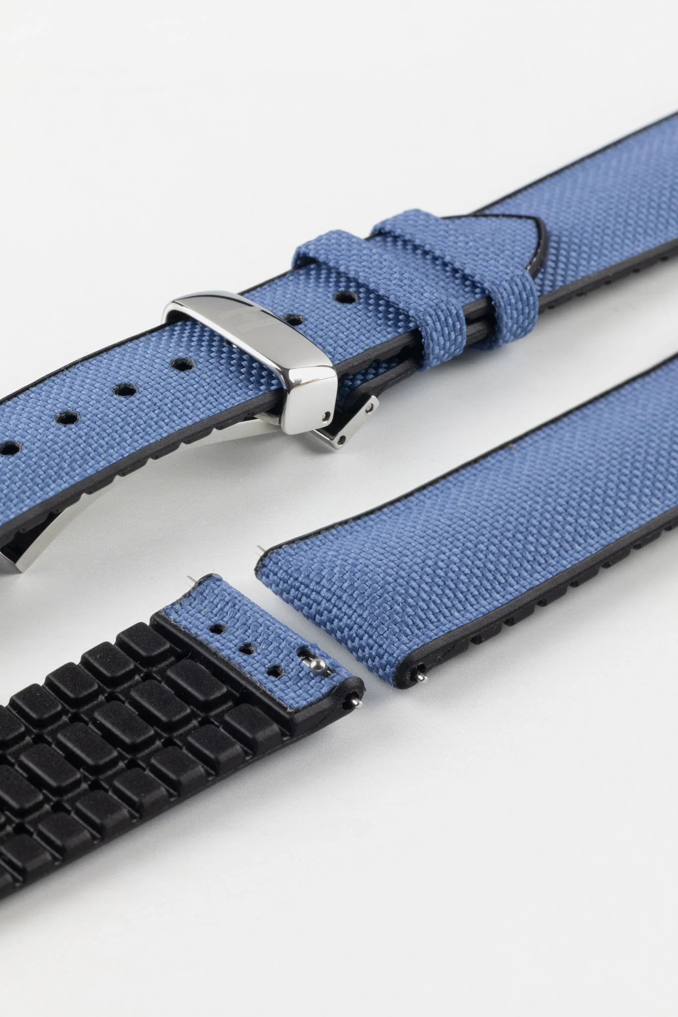 Hirsch ARNE Animal-Free Sailcloth Effect Performance Watch Strap - BLUE - Image 11