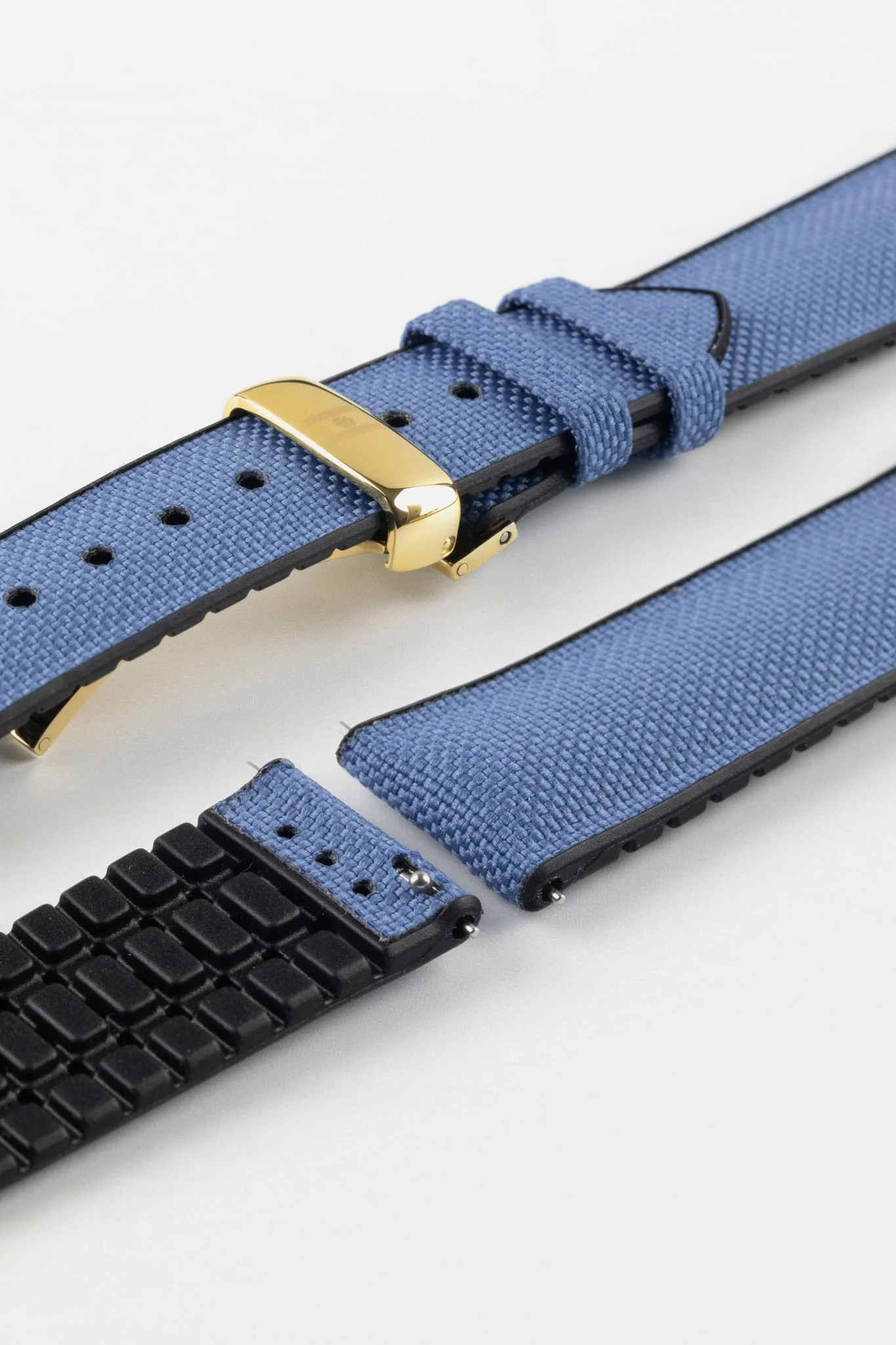 Hirsch ARNE Animal-Free Sailcloth Effect Performance Watch Strap - BLUE - Image 12
