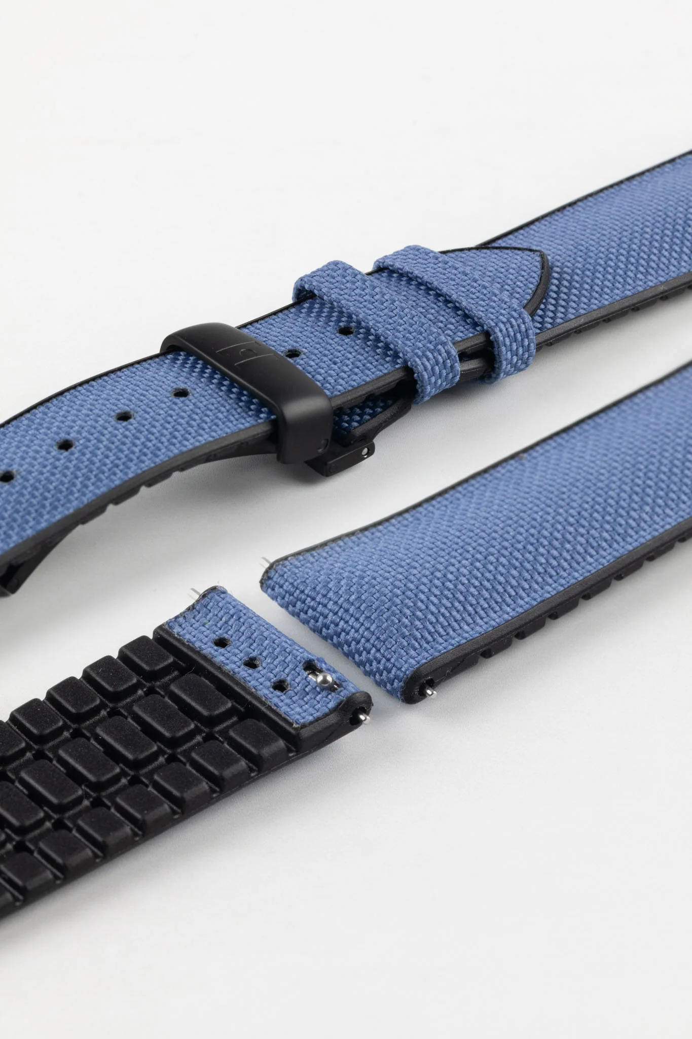 Hirsch ARNE Animal-Free Sailcloth Effect Performance Watch Strap - BLUE - Image 13