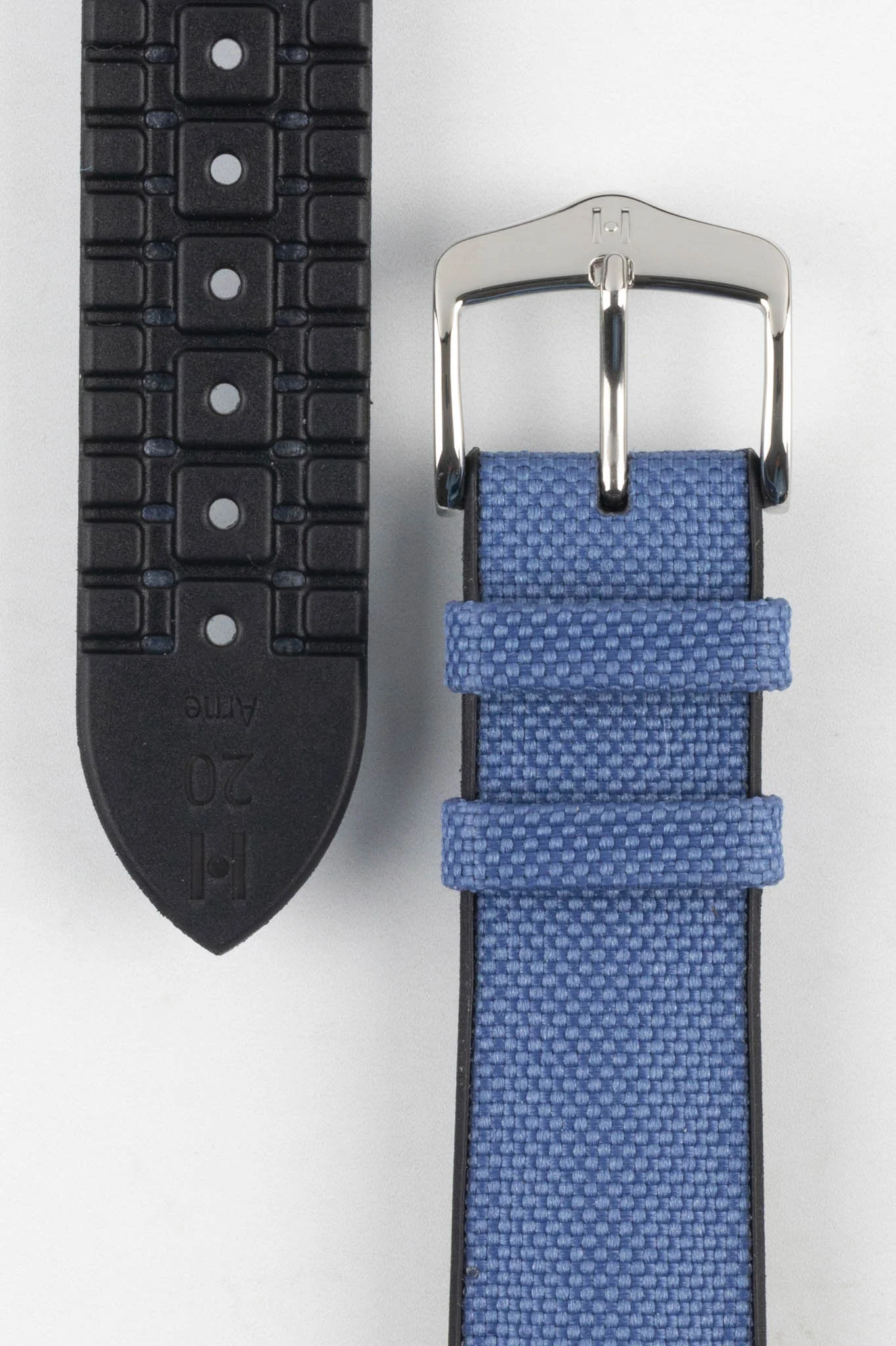 Hirsch ARNE Animal-Free Sailcloth Effect Performance Watch Strap - BLUE - Image 3
