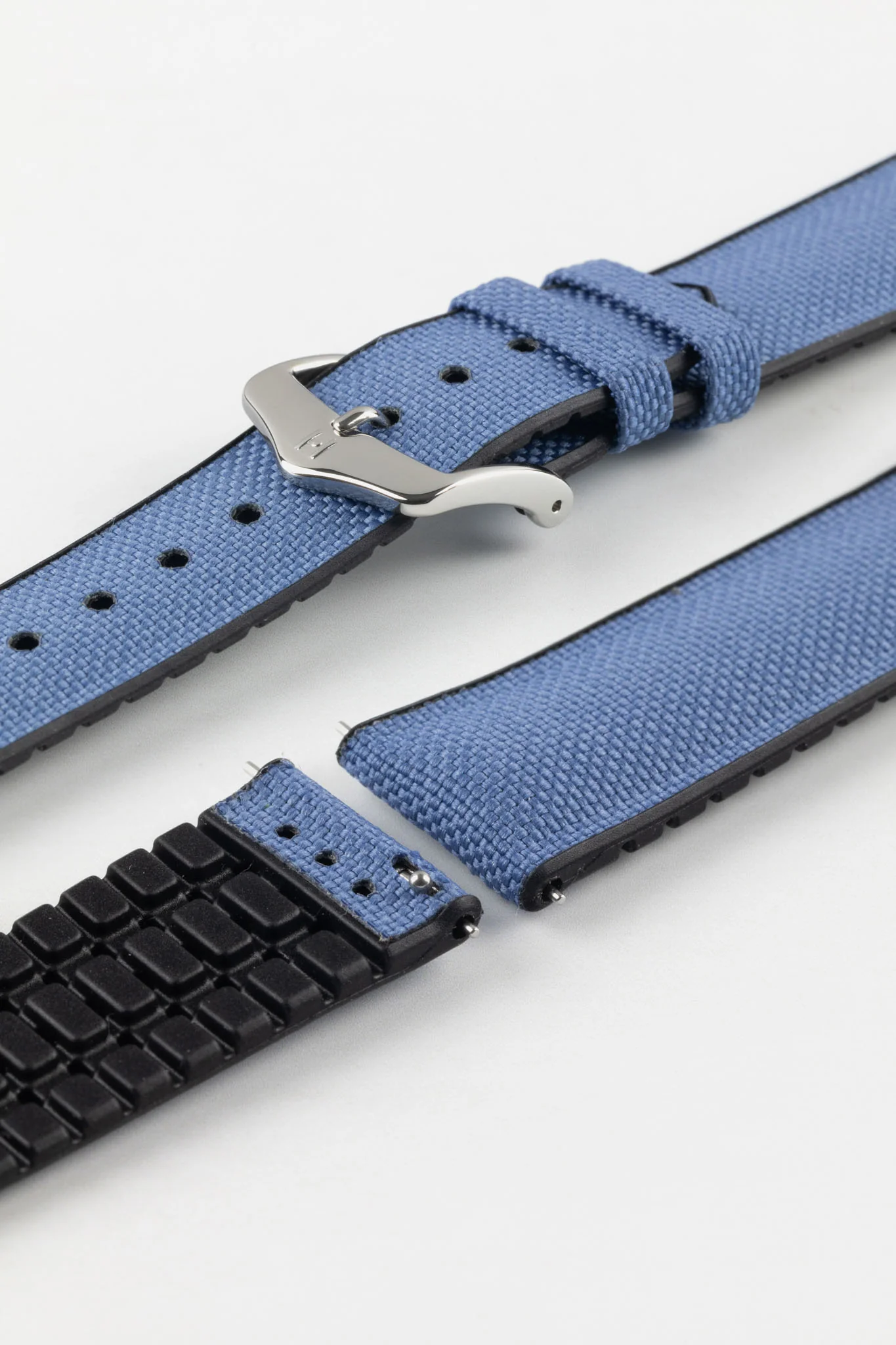 Hirsch ARNE Animal-Free Sailcloth Effect Performance Watch Strap - BLUE - Image 7