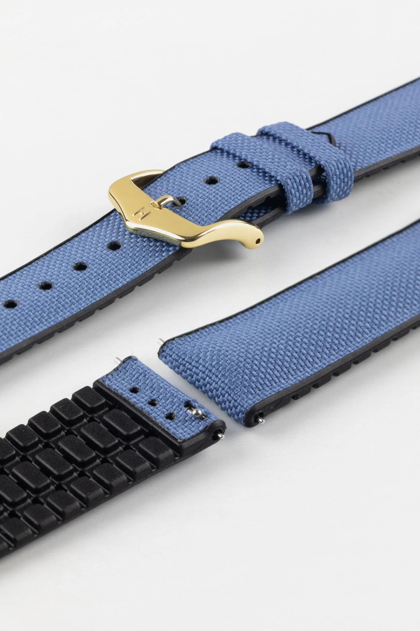 Hirsch ARNE Animal-Free Sailcloth Effect Performance Watch Strap - BLUE - Image 8