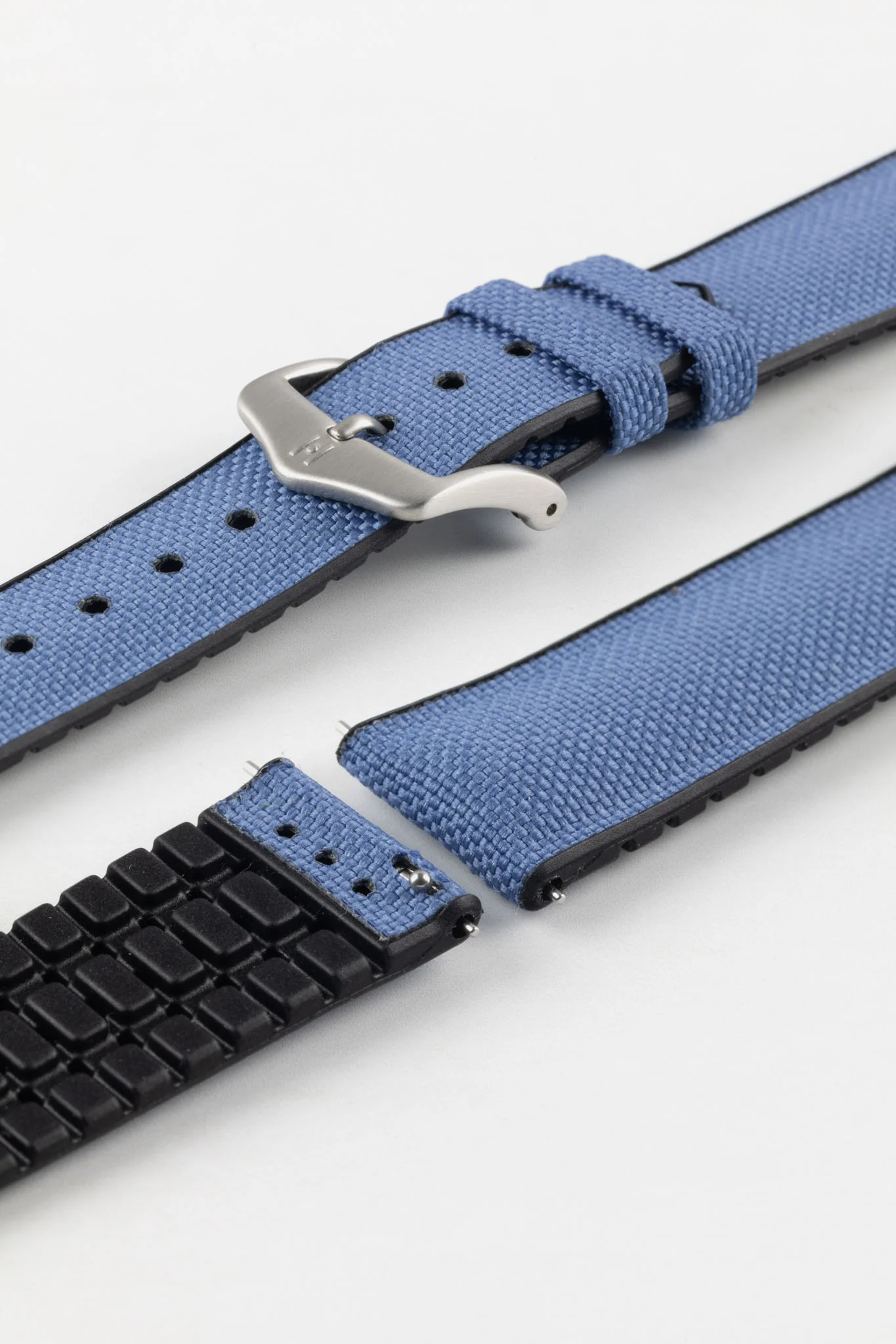 Hirsch ARNE Animal-Free Sailcloth Effect Performance Watch Strap - BLUE - Image 9