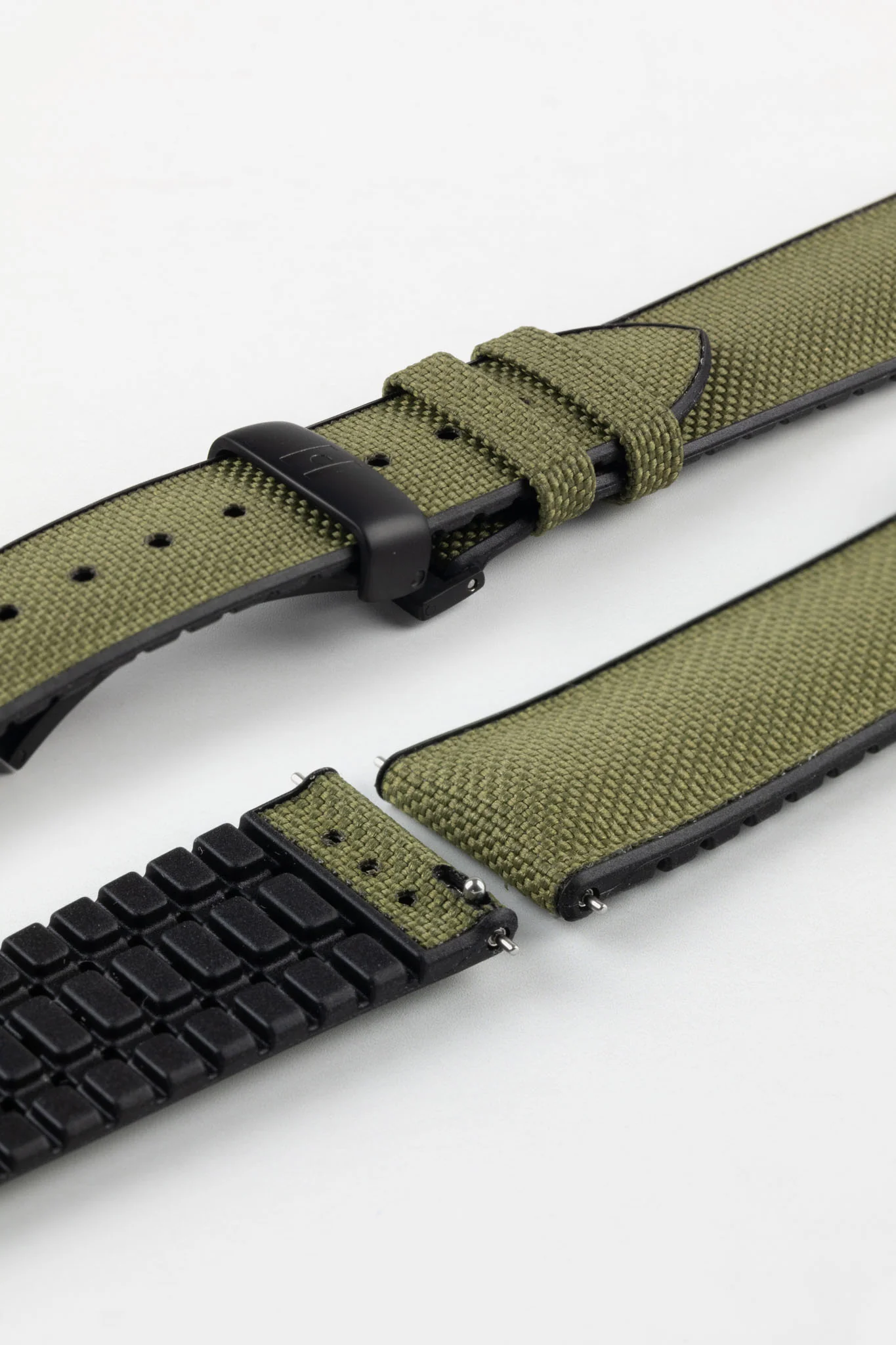 Hirsch ARNE Sailcloth Effect Performance Watch Strap - GREEN - Image 13