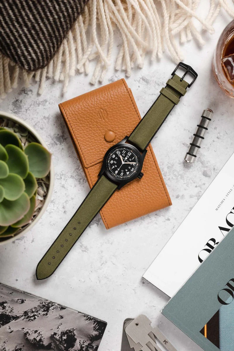 Hirsch ARNE Sailcloth Effect Performance Watch Strap - GREEN - Image 14