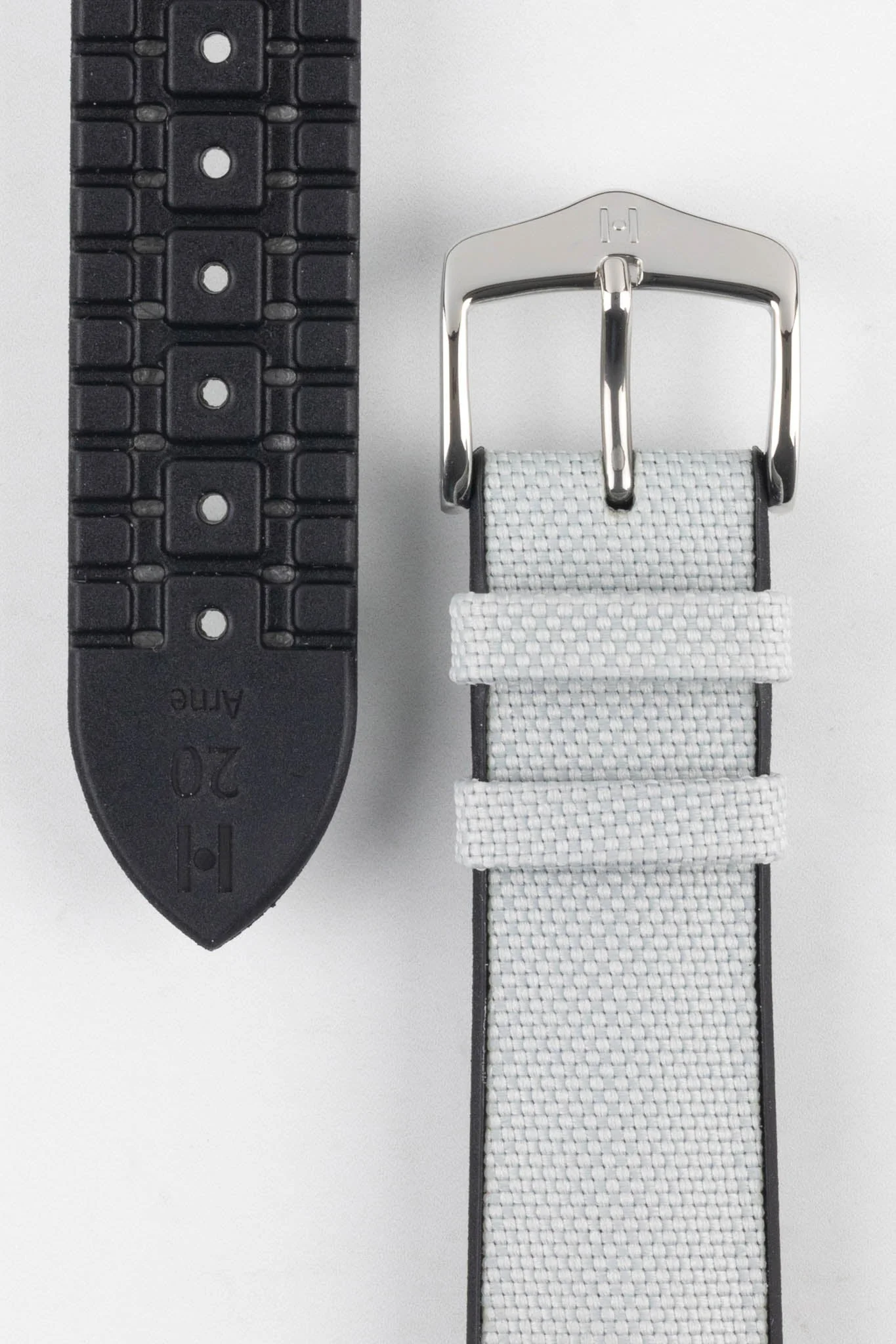 Hirsch ARNE Animal-Free Sailcloth Effect Performance Watch Strap - GREY - Image 3