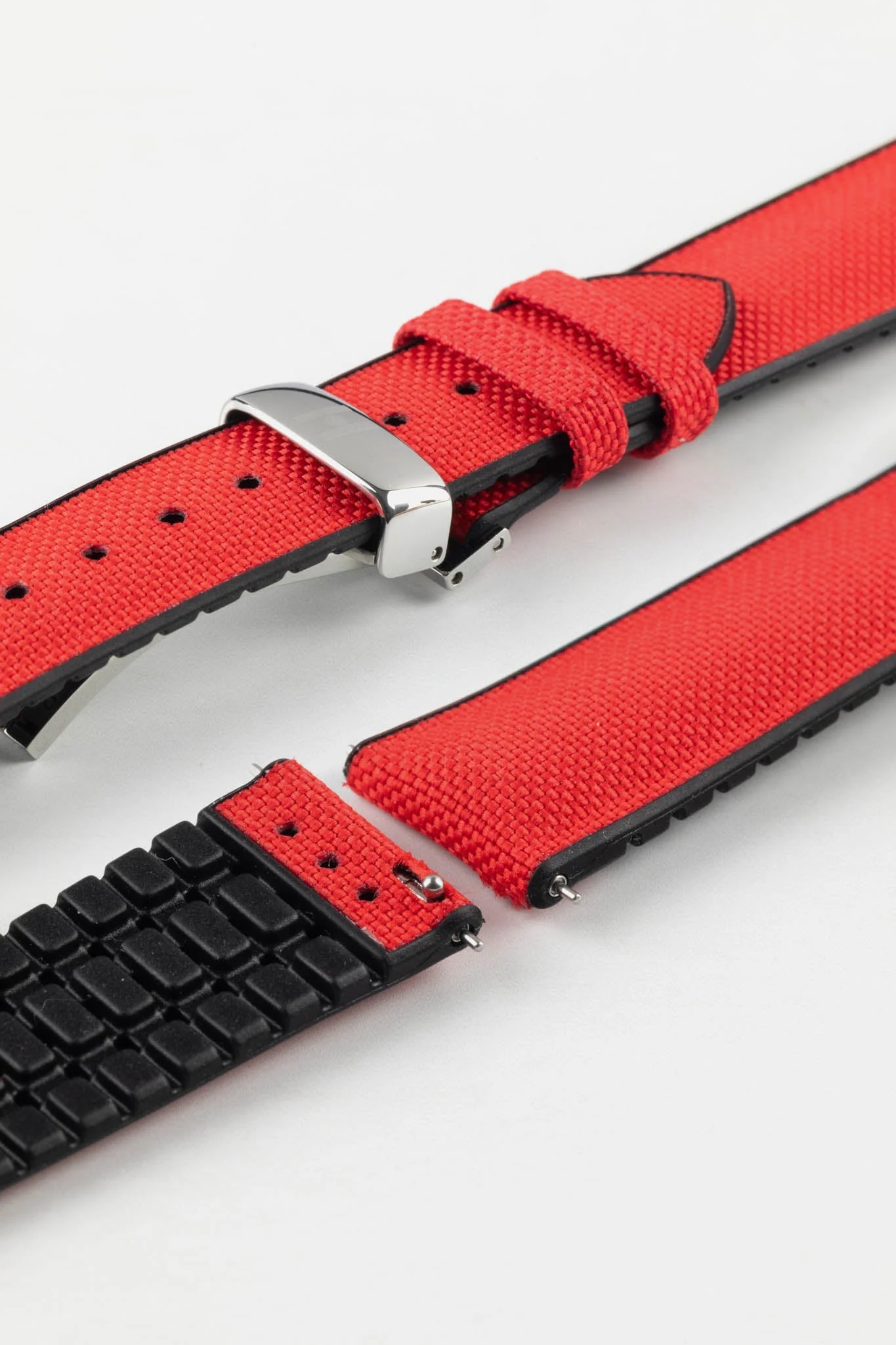 Hirsch ARNE Animal-Free Sailcloth Effect Performance Watch Strap - RED - Image 11