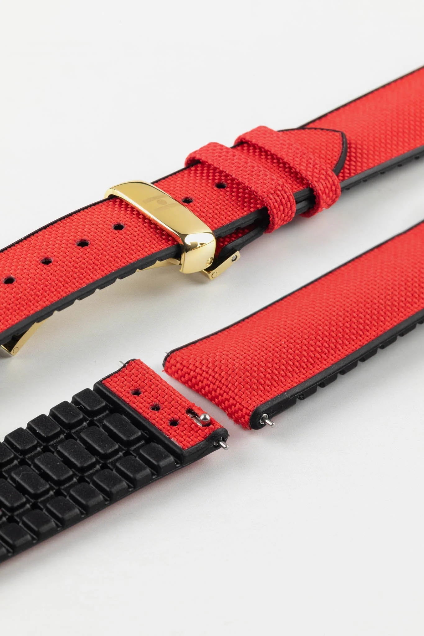 Hirsch ARNE Animal-Free Sailcloth Effect Performance Watch Strap - RED - Image 12