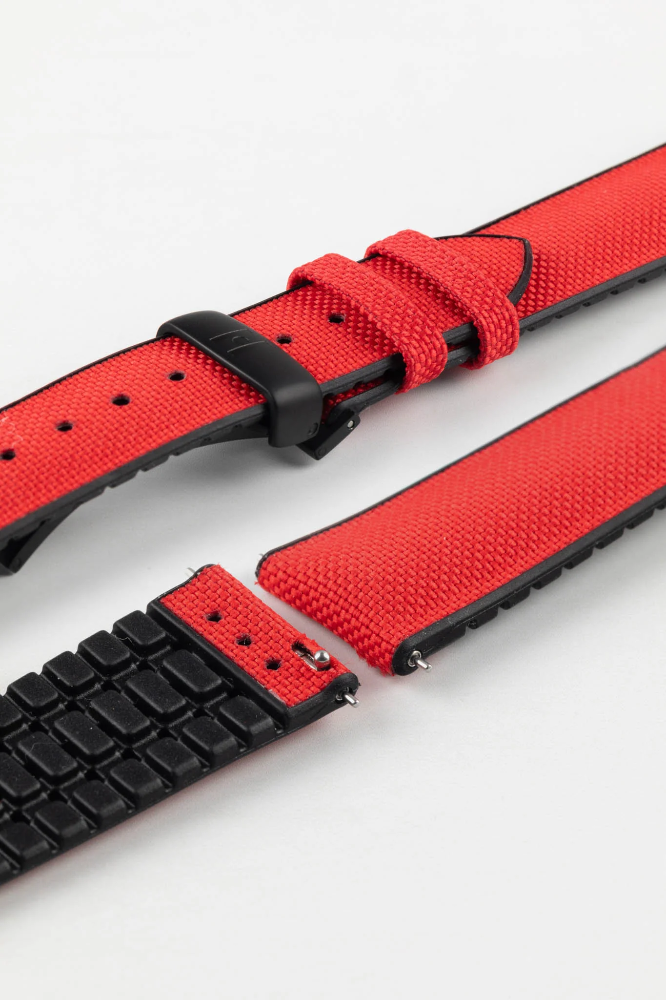 Hirsch ARNE Animal-Free Sailcloth Effect Performance Watch Strap - RED - Image 13
