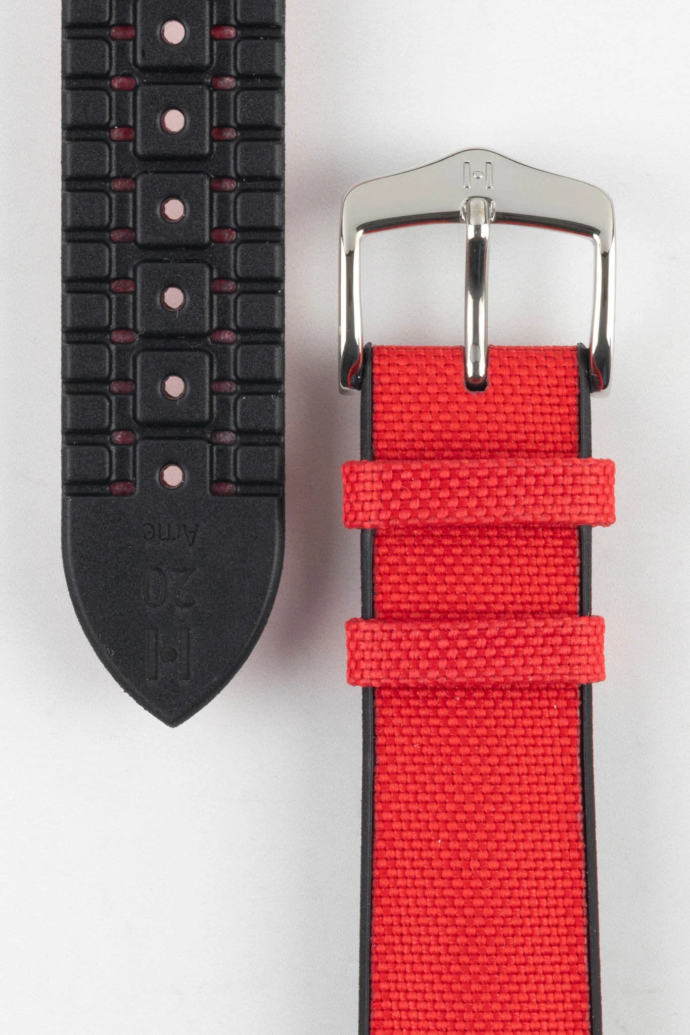 Hirsch ARNE Animal-Free Sailcloth Effect Performance Watch Strap - RED - Image 3