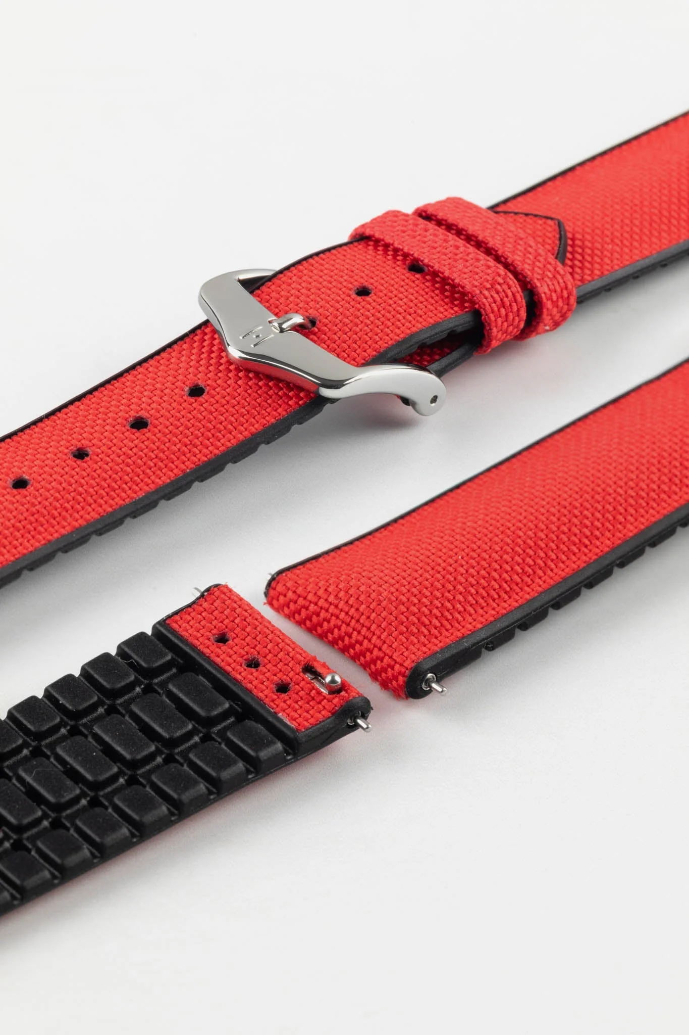 Hirsch ARNE Animal-Free Sailcloth Effect Performance Watch Strap - RED - Image 7
