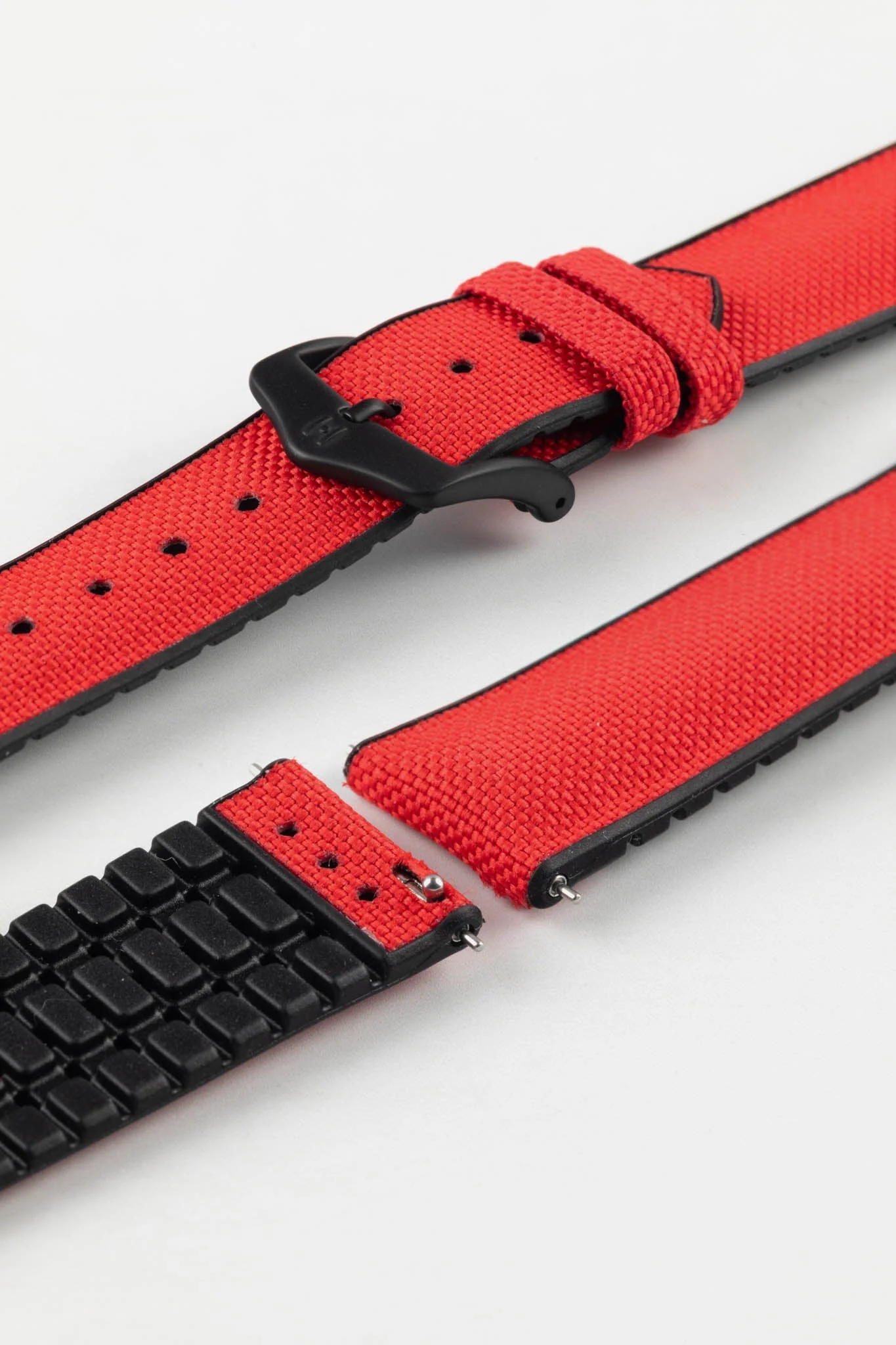 Hirsch ARNE Animal-Free Sailcloth Effect Performance Watch Strap - RED - Image 8