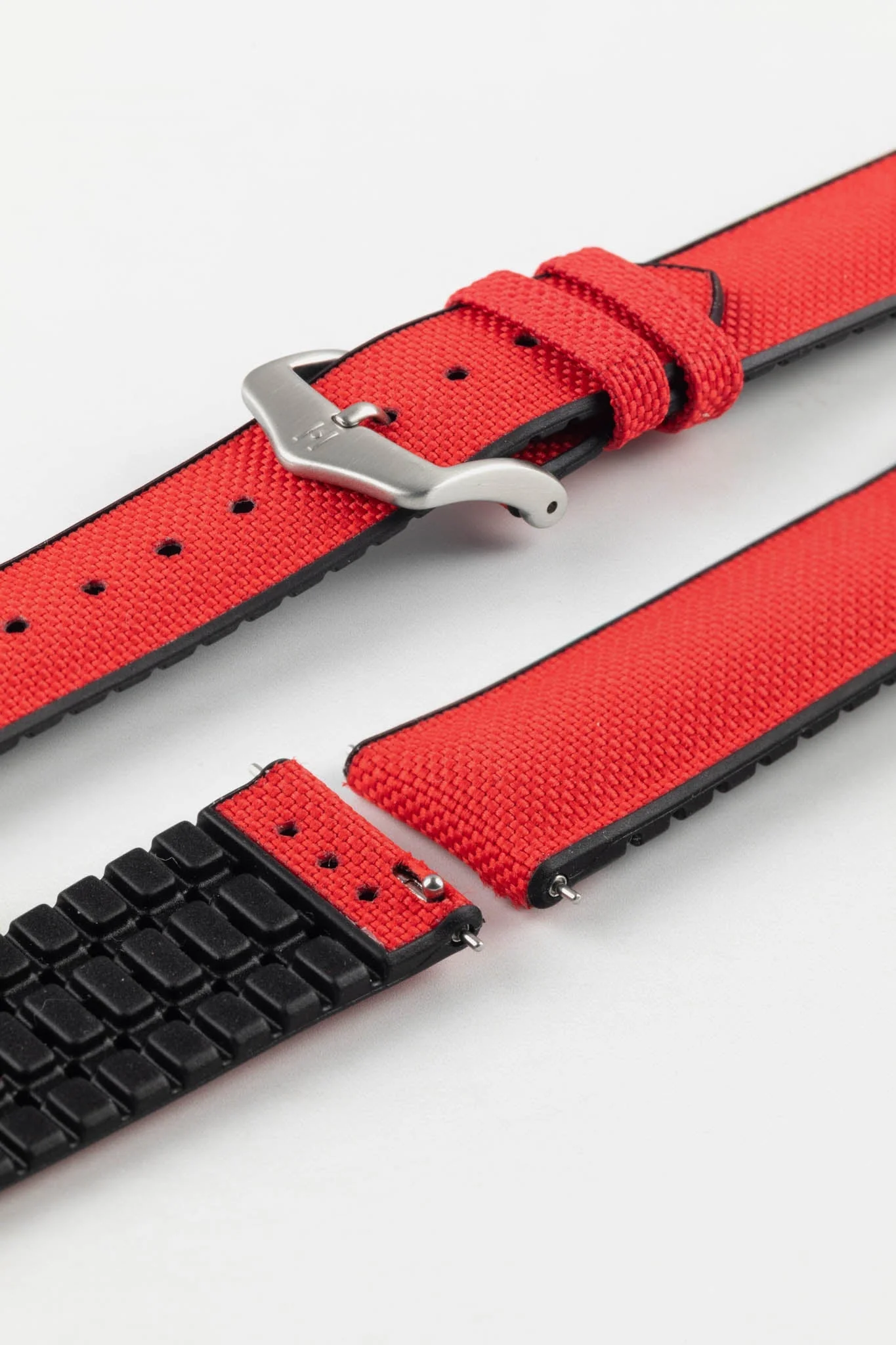 Hirsch ARNE Animal-Free Sailcloth Effect Performance Watch Strap - RED - Image 9