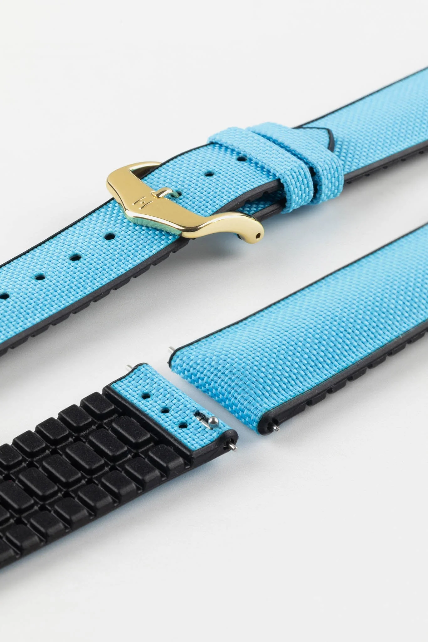 Hirsch ARNE Animal-Free Sailcloth Effect Performance Watch Strap - TURQUOISE - Image 10