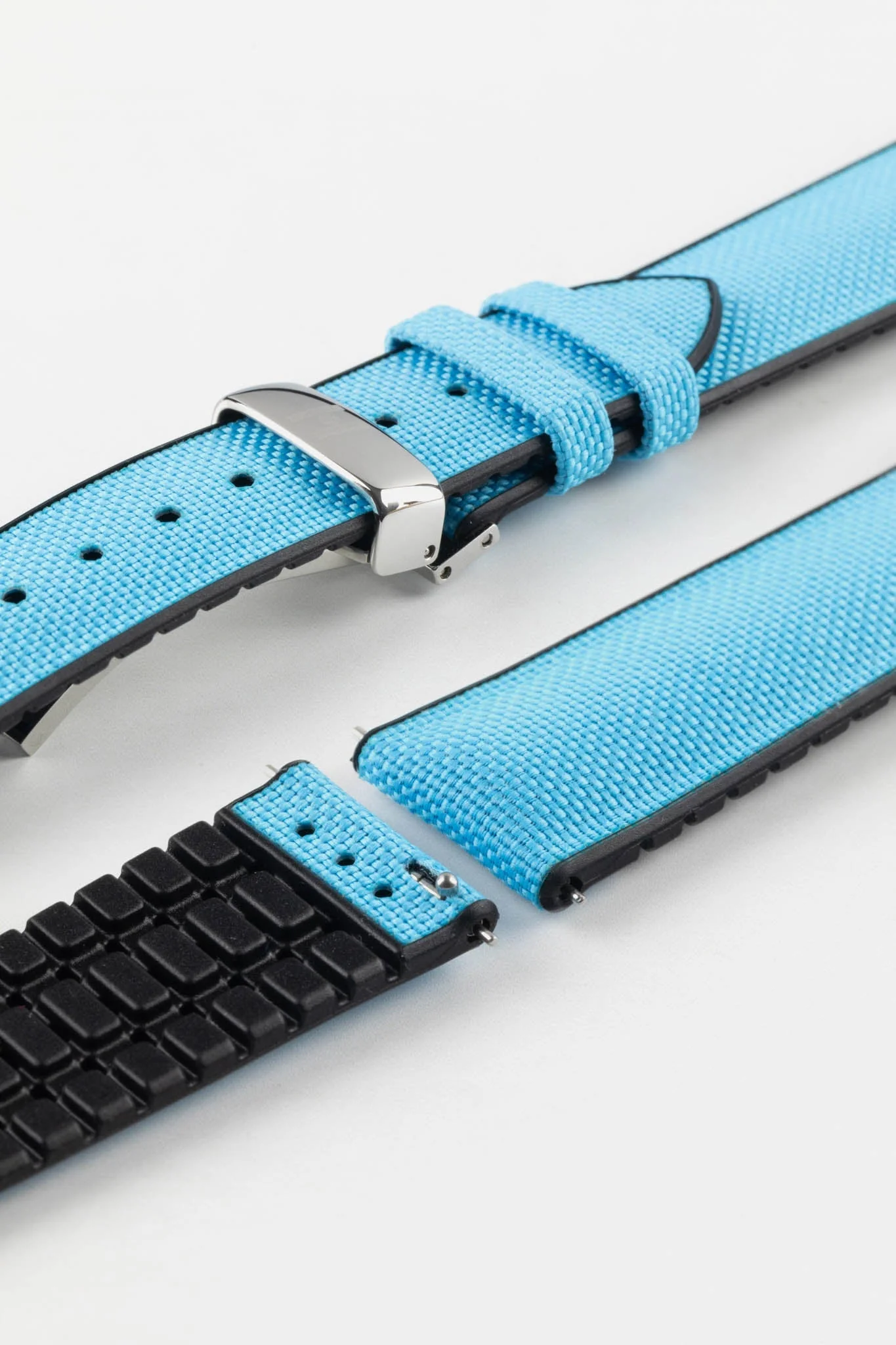 Hirsch ARNE Animal-Free Sailcloth Effect Performance Watch Strap - TURQUOISE - Image 11