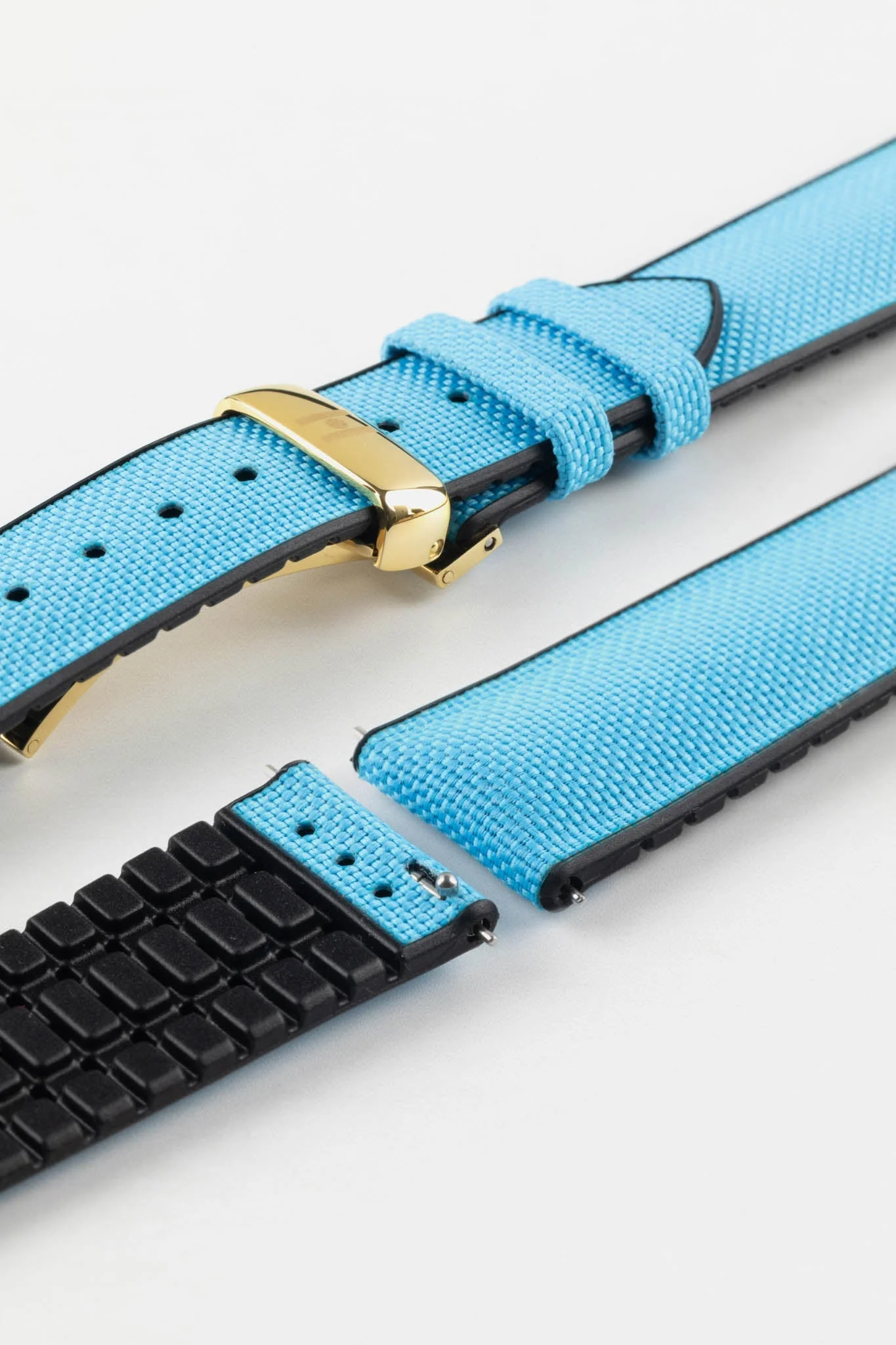 Hirsch ARNE Animal-Free Sailcloth Effect Performance Watch Strap - TURQUOISE - Image 12