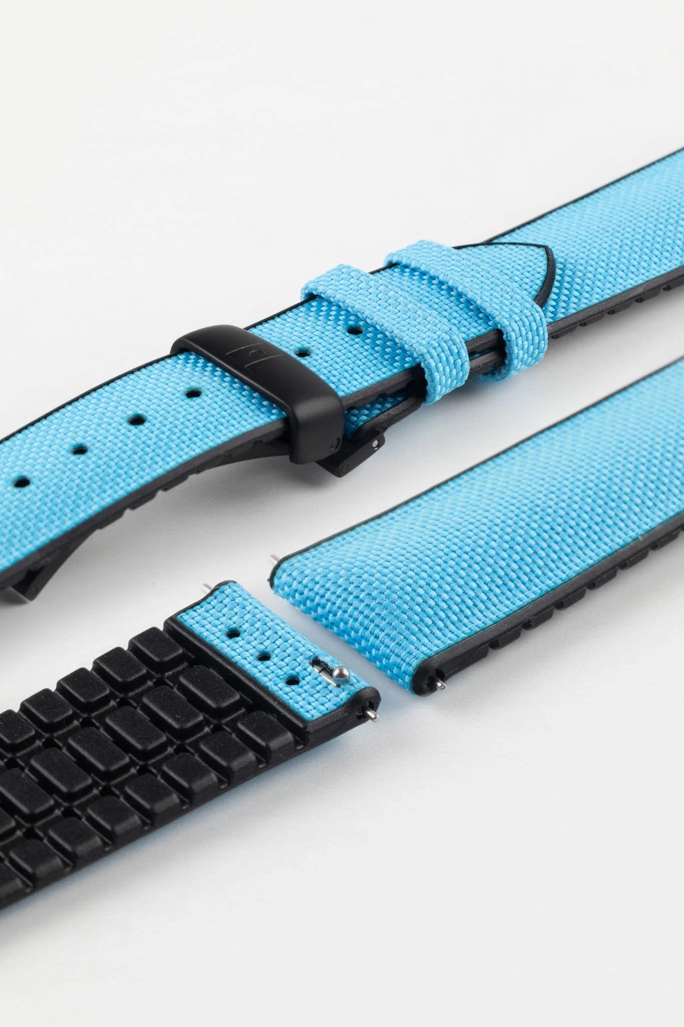 Hirsch ARNE Animal-Free Sailcloth Effect Performance Watch Strap - TURQUOISE - Image 13