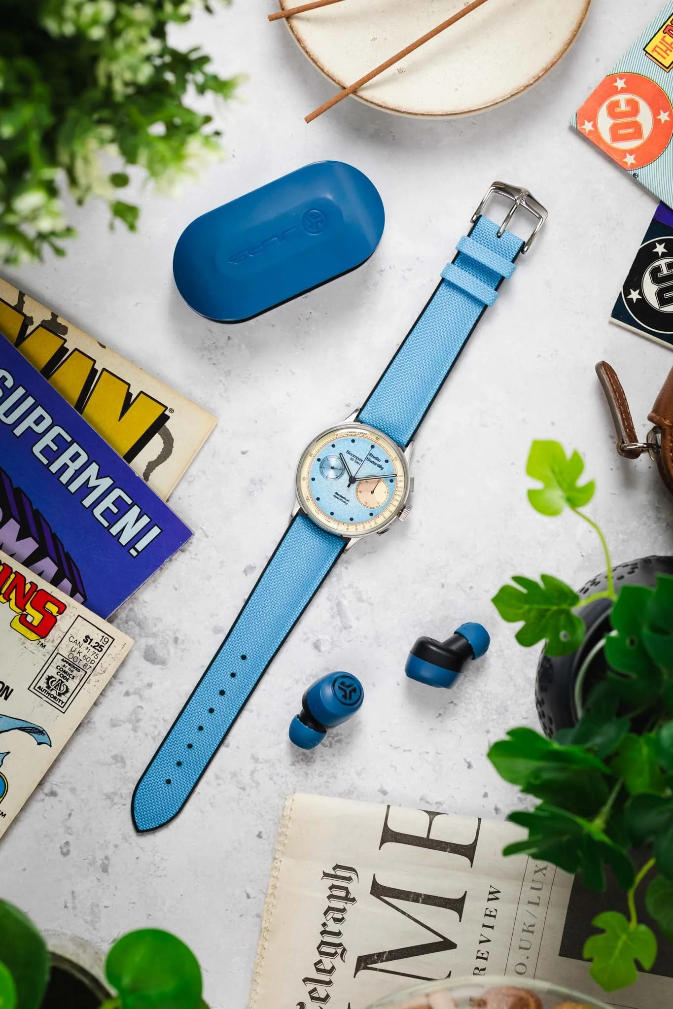 Hirsch ARNE Animal-Free Sailcloth Effect Performance Watch Strap - TURQUOISE - Image 14